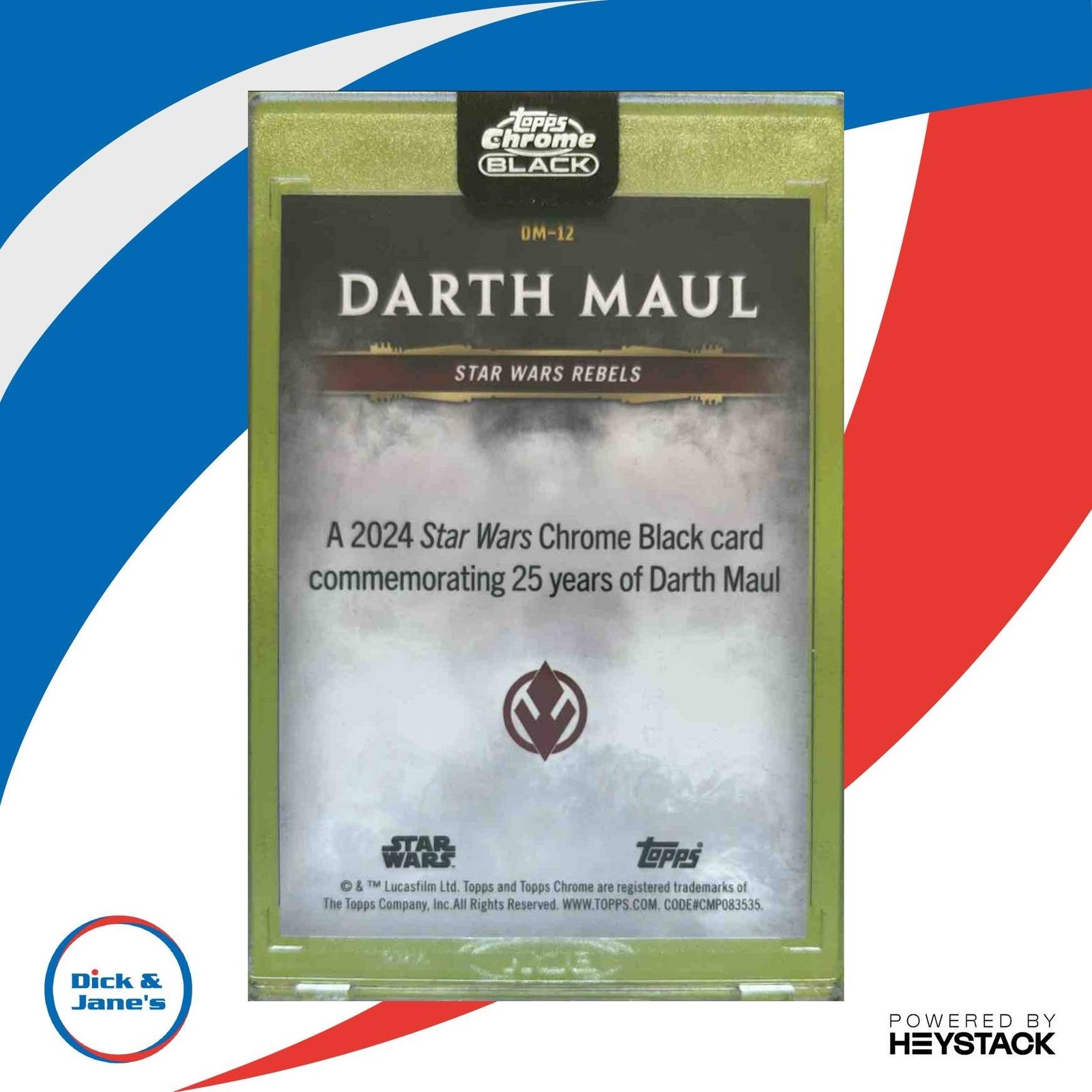 2024 Topps Chrome Black Star Wars Darth Maul 25 Years of #DM-12