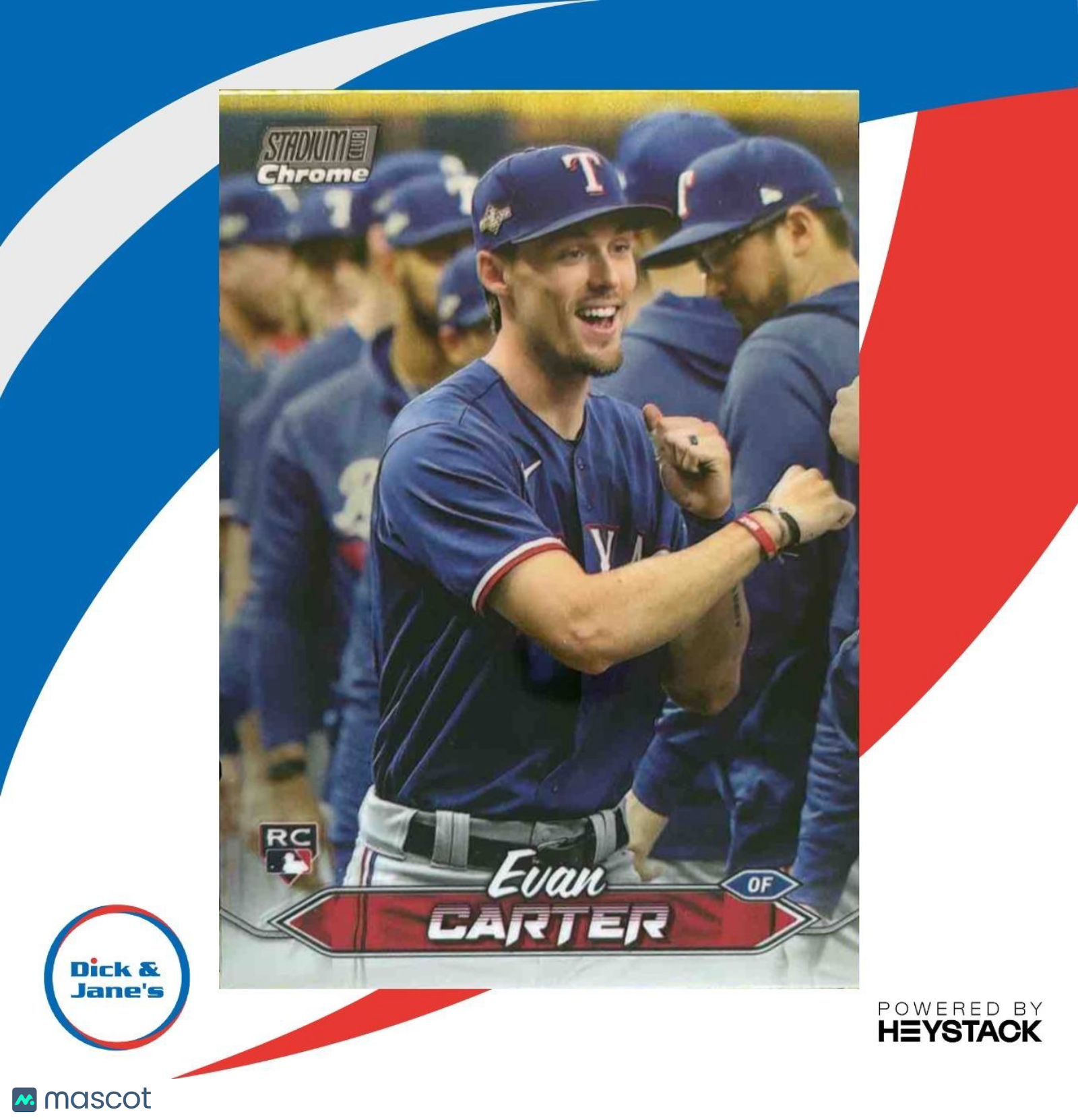 2024 Topps Stadium Club Evan Carter Chrome #208 RC Texas Rangers