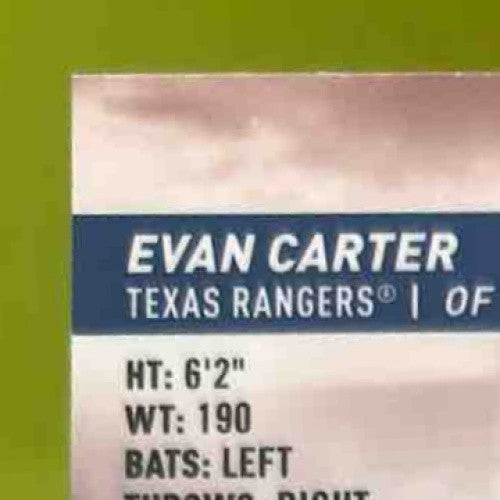 2024 Topps Stadium Club Evan Carter Chrome #208 RC Texas Rangers