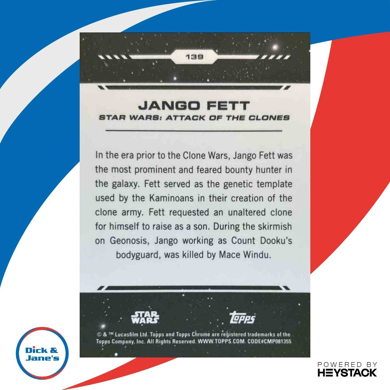 2024 Topps Chrome Star Wars Jango Fett Kamino Aqua Refractor 38/199 #139