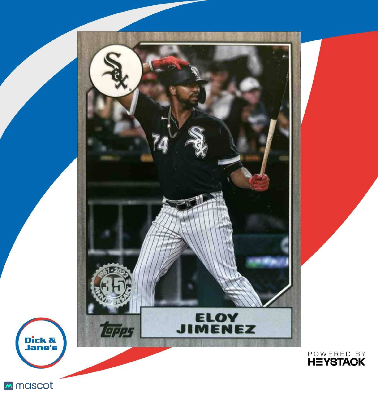 2022 Topps Eloy Jimenez 1987 Baseball 35th Anniversary Black /299 White Sox