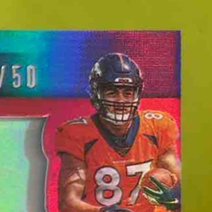 2019 Panini Elements Noah Fant Rookie Neon Signs Red /50 RC Auto Denver Broncos