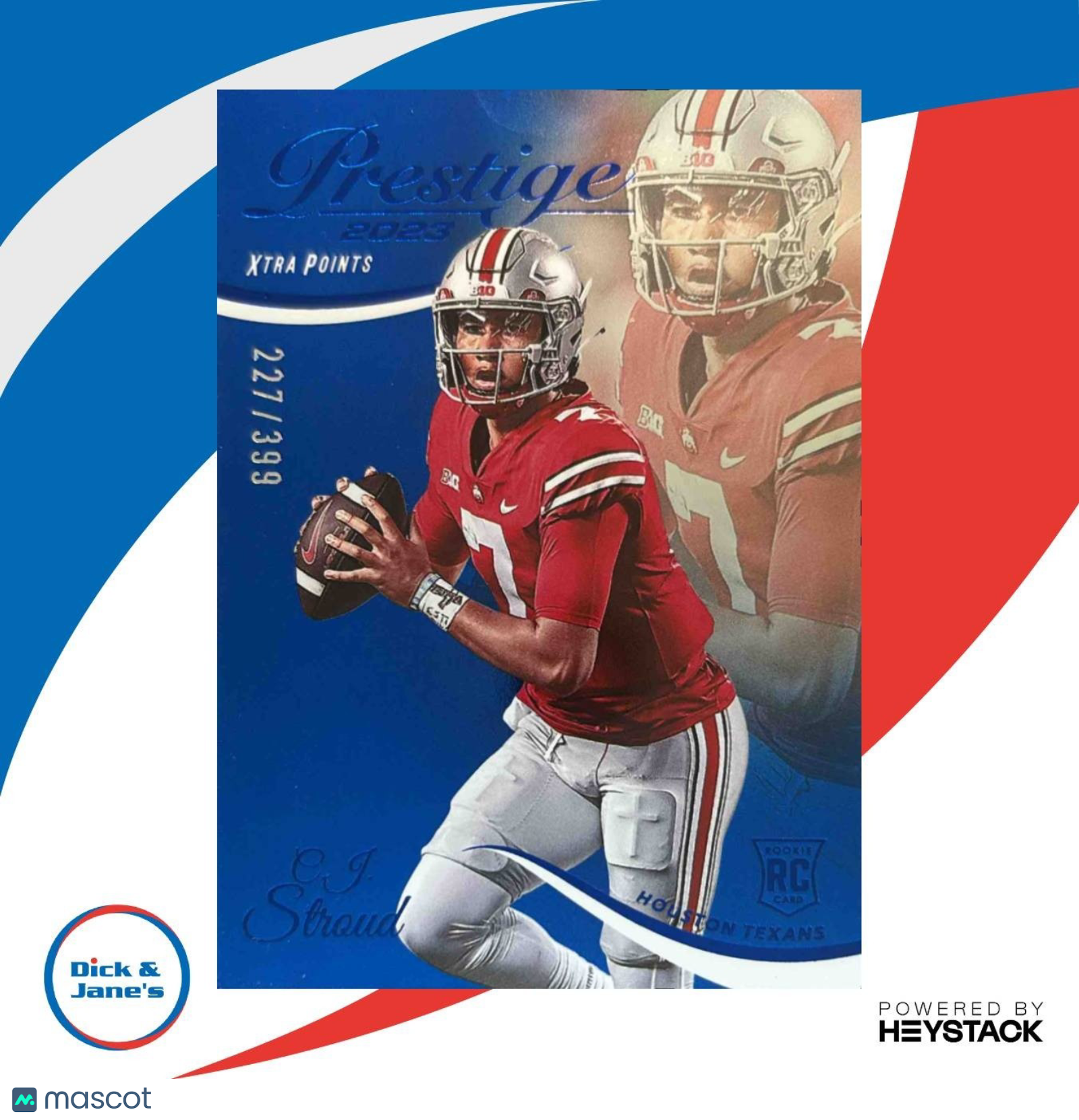 2023 Panini Prestige C.J. Stroud Xtra Points Blue 227/399 #314 RC Houston Texans
