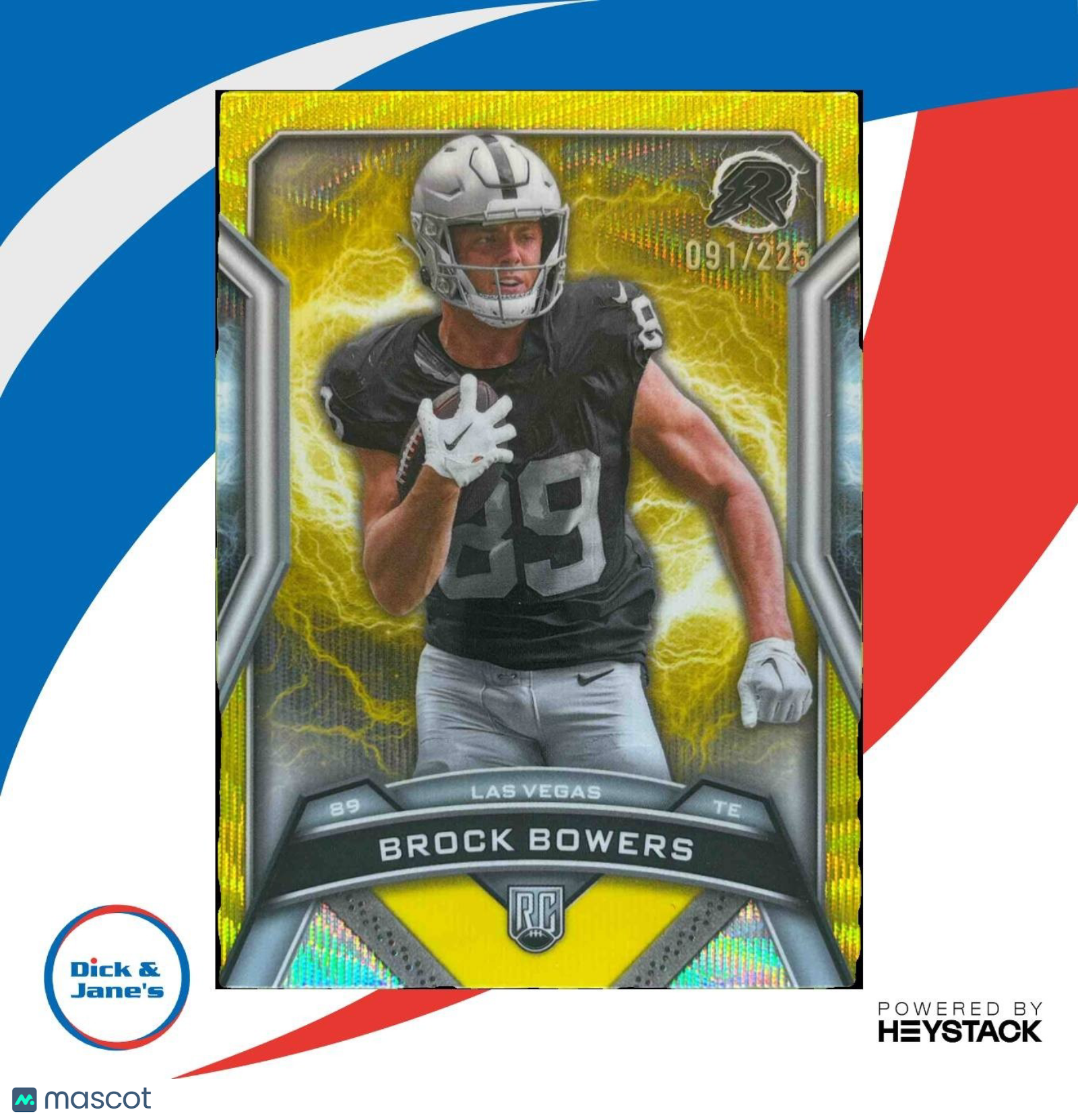 2024 Topps Resurgence Brock Bowers Yellow Surge 91/225 #147 RC Las Vegas Raiders
