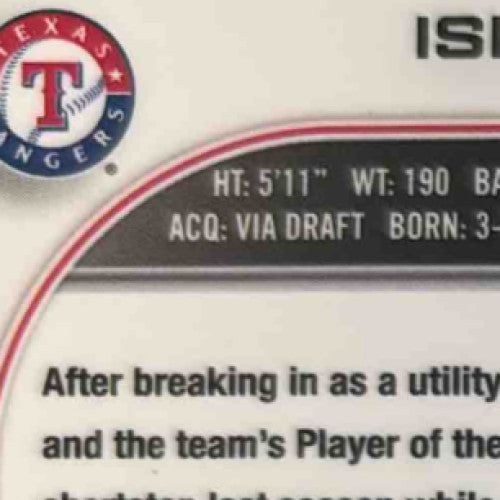 2022 Topps Chrome Isiah Kiner-Falefa Purple Speckle 57/299 #192 Texas Rangers