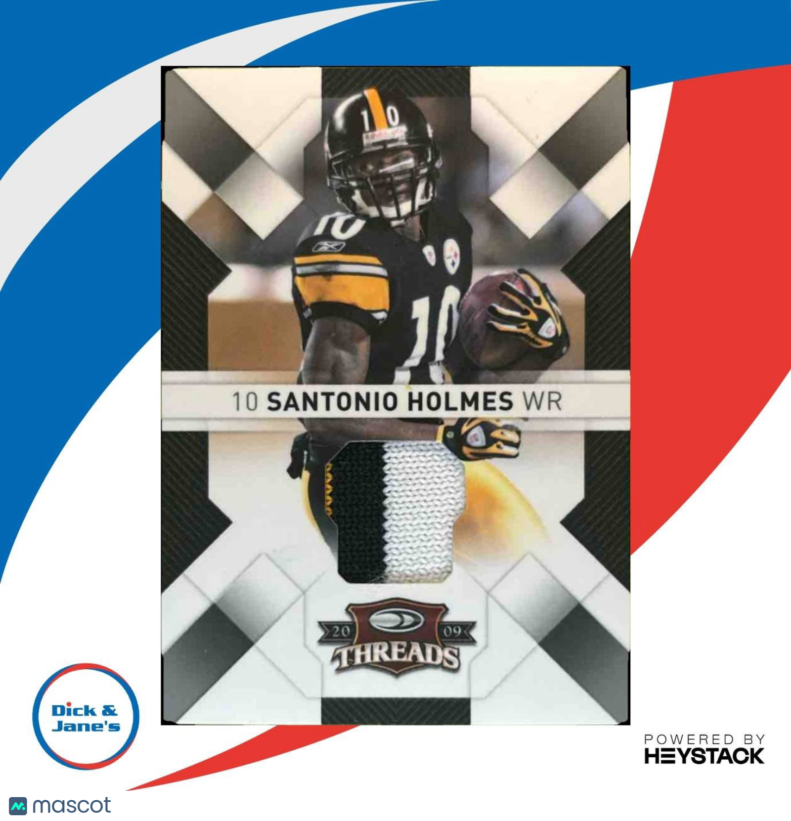 2009 Playoff Absolute Memorabilia Santonio Holmes /50 #78 Pittsburgh Steelers