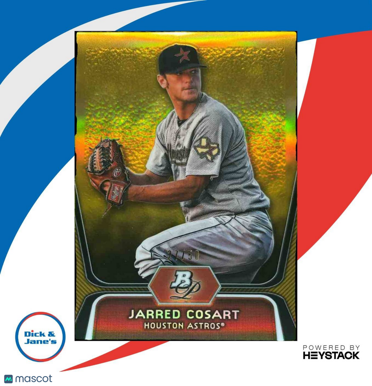 2012 Bowman Platinum Jarred Cosart Prospects Gold Refractor 27/50 #BPP81 Astros