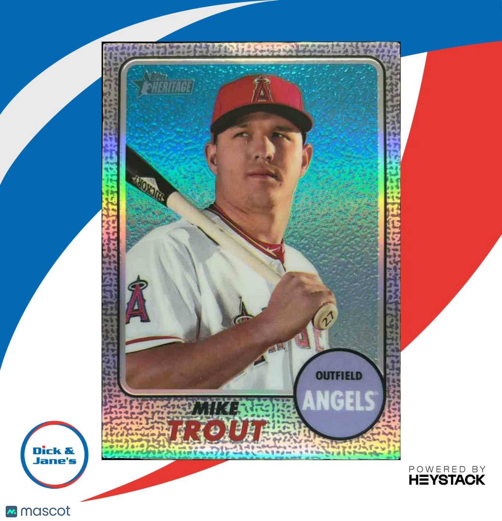 2017 Topps Heritage Mike Trout Chrome Purple Refractor THC-450 Angels