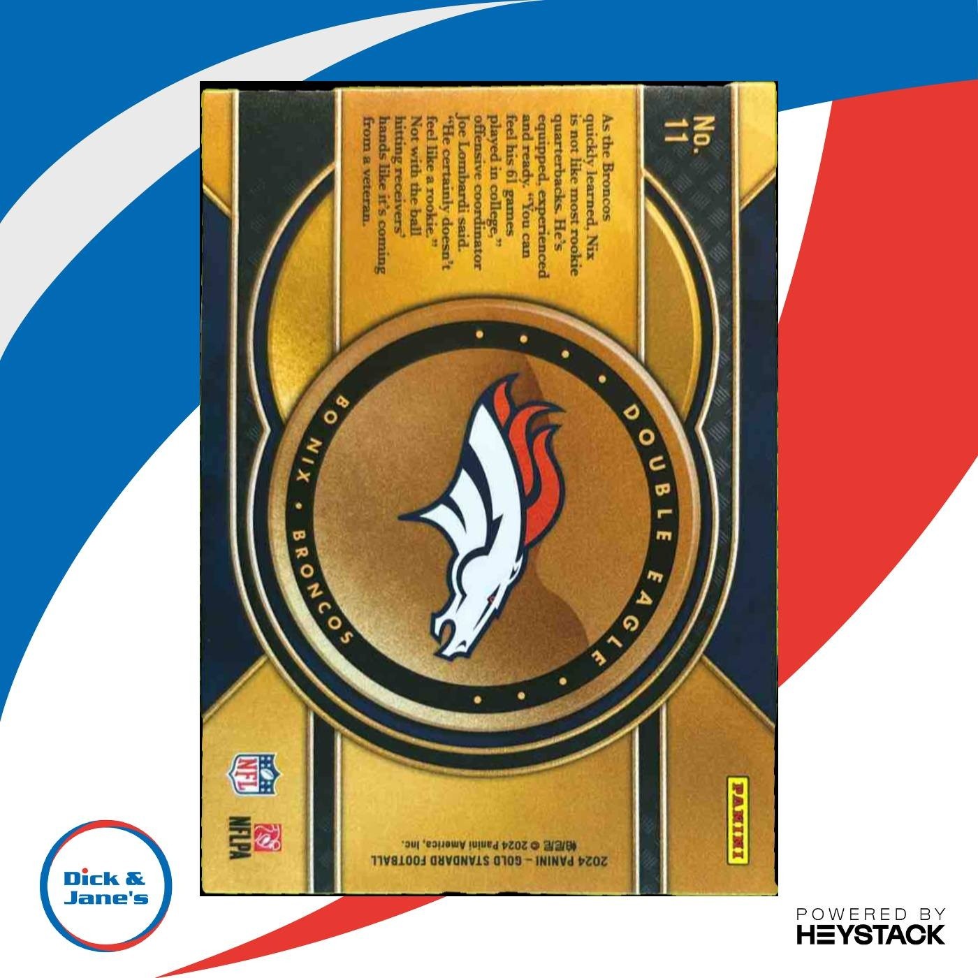 2024 Panini Gold Standard Bo Nix CASE HIT Double Eagle 15/24 RC Denver Broncos