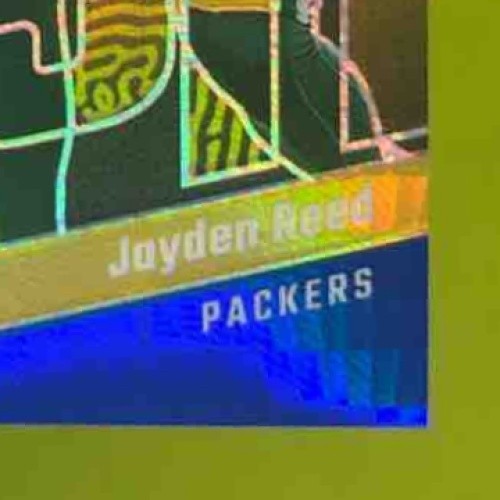 2023 Donruss Optic Jayden Reed First Year Fresh Blue Hyper MEM RC Packers