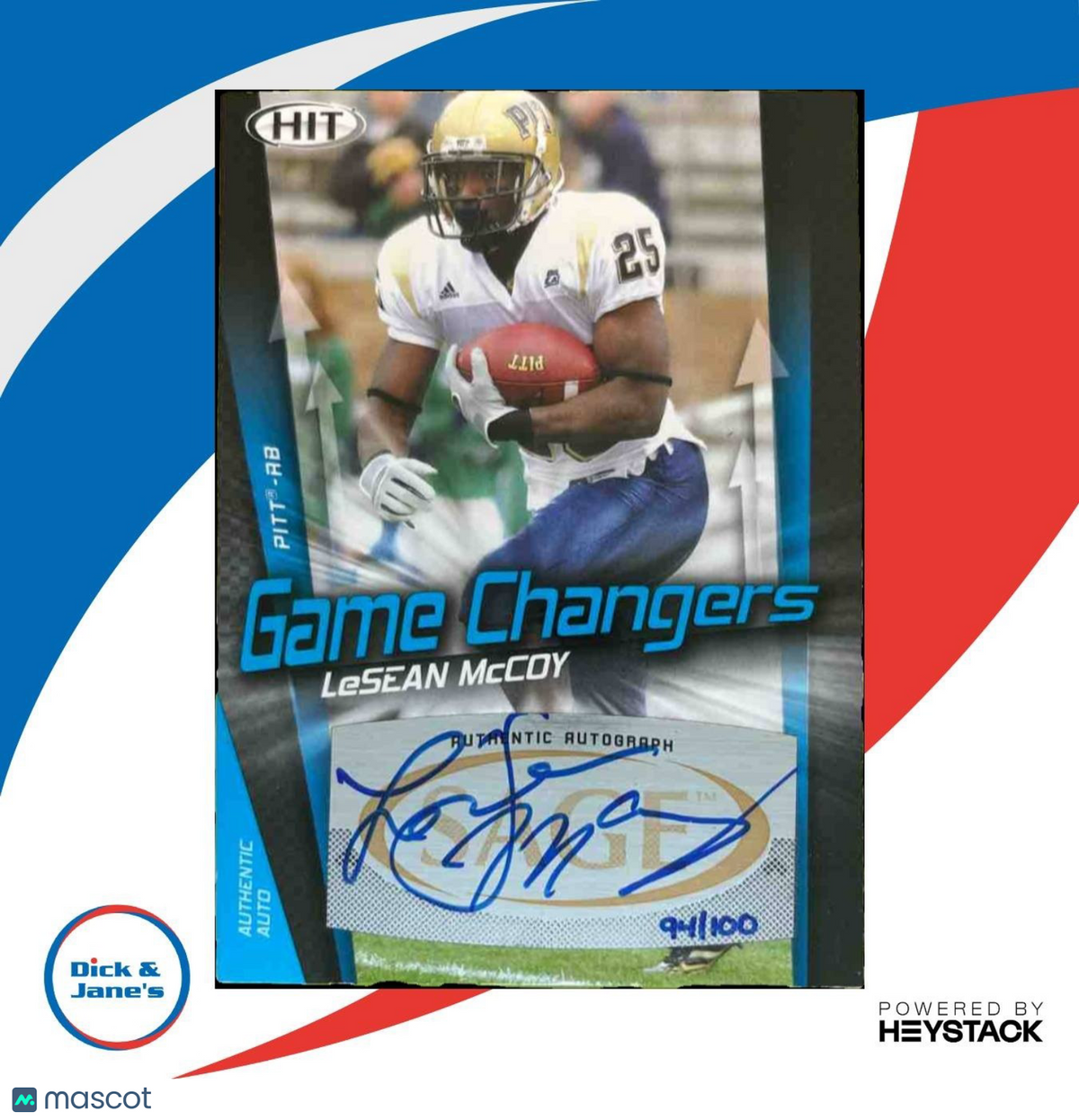 2009 SAGE HIT LeSean McCoy Game Changers Auto /100 #GCA-9 RC