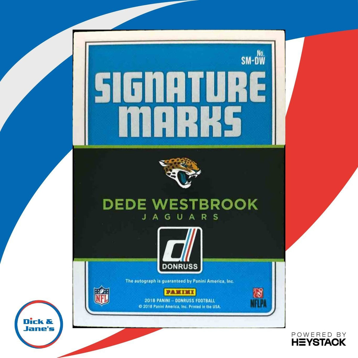 2018 Panini Donruss Dede Westbrook Signature Marks Auto Jacksonville Jaguars