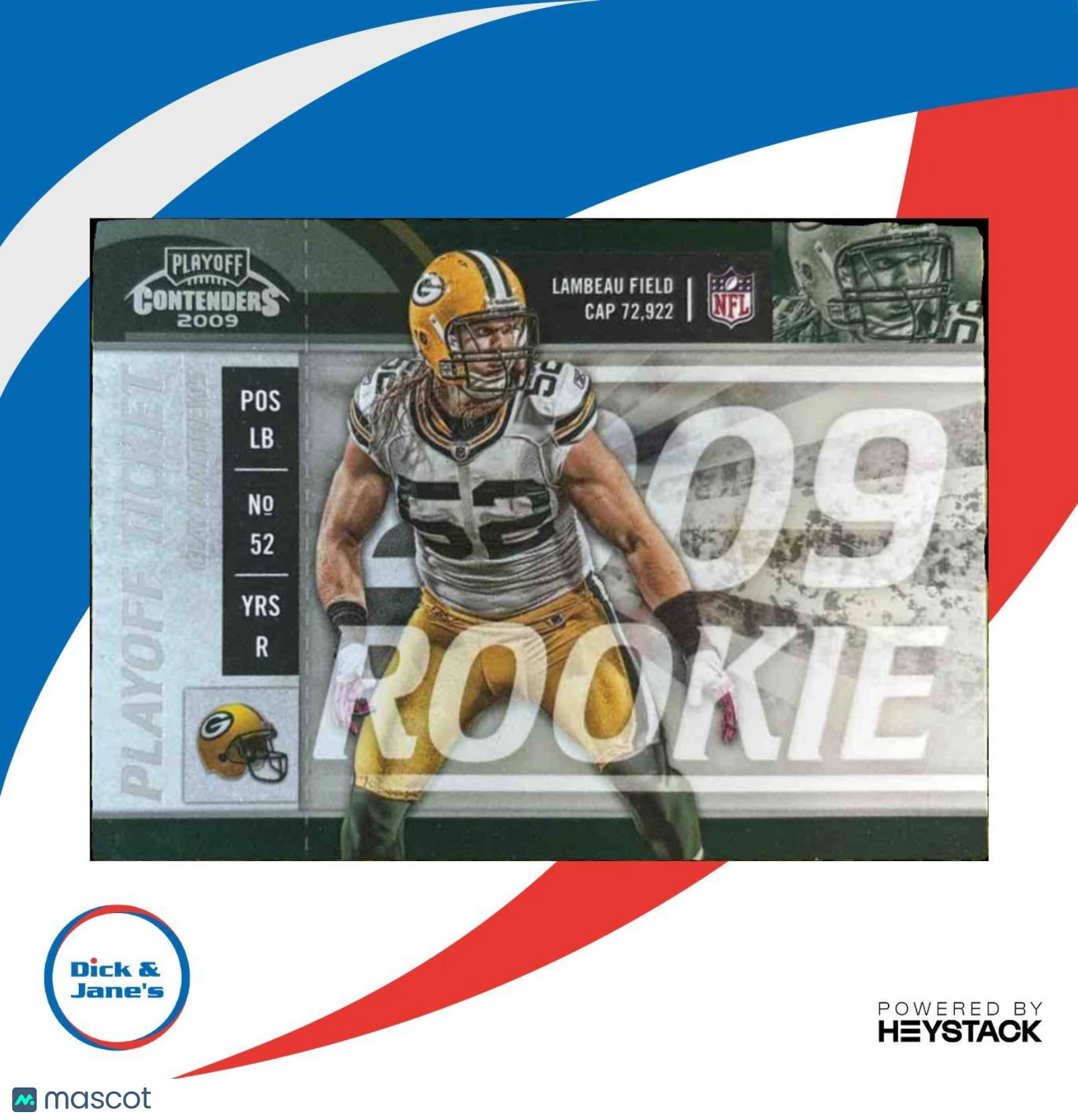 2009 Playoff Contenders Clay Matthews Ticket /99 #156 RC Green Bay Packers