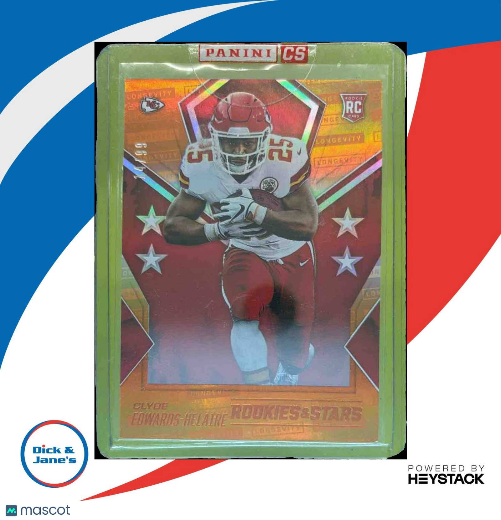 2020 Rookies & Stars Clyde Edwards-Helaire RC Auto Orange /99 #109 Auto Chiefs