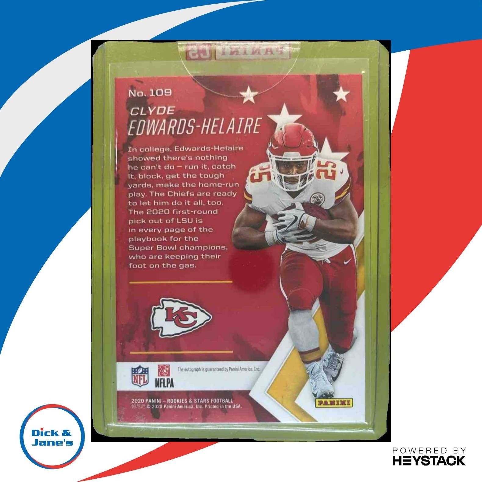 2020 Rookies & Stars Clyde Edwards-Helaire RC Auto Orange /99 #109 Auto Chiefs