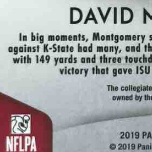 2019 Panini Prizm Draft David Montgomery Prizms Silver #118 RC Iowa Cyclones