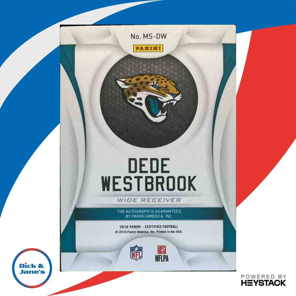 2018 Panini Certified Dede Westbrook Signatures /50 Auto Jacksonville Jaguars
