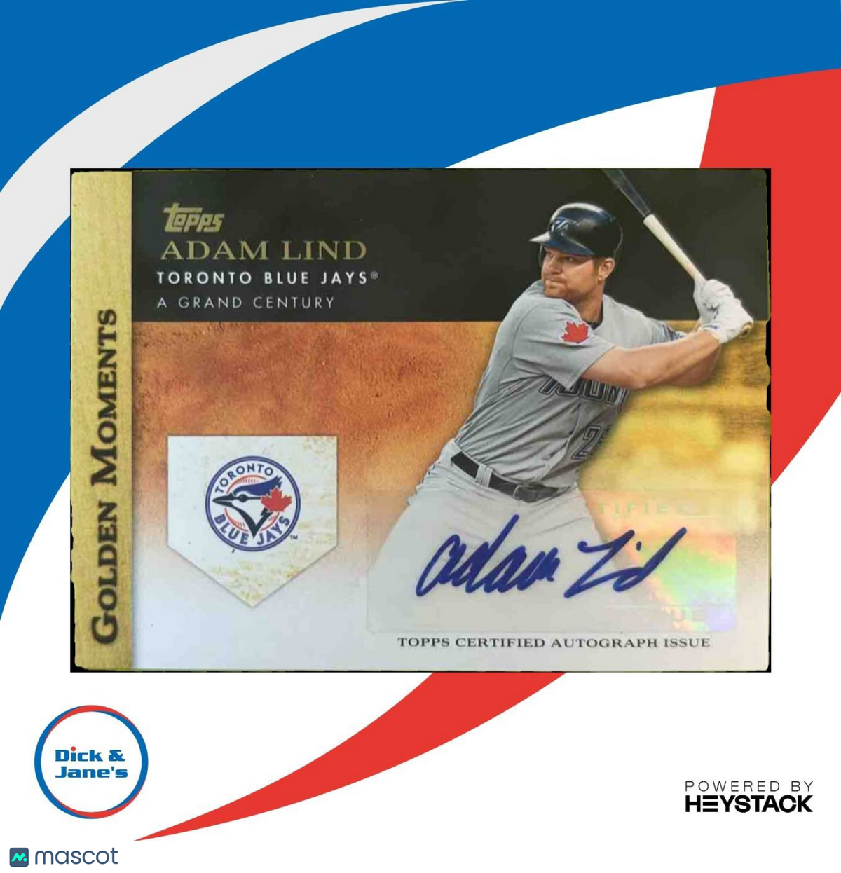 2012 Topps Adam Lind Golden Moments Auto #GMA-AL Toronto Blue Jays
