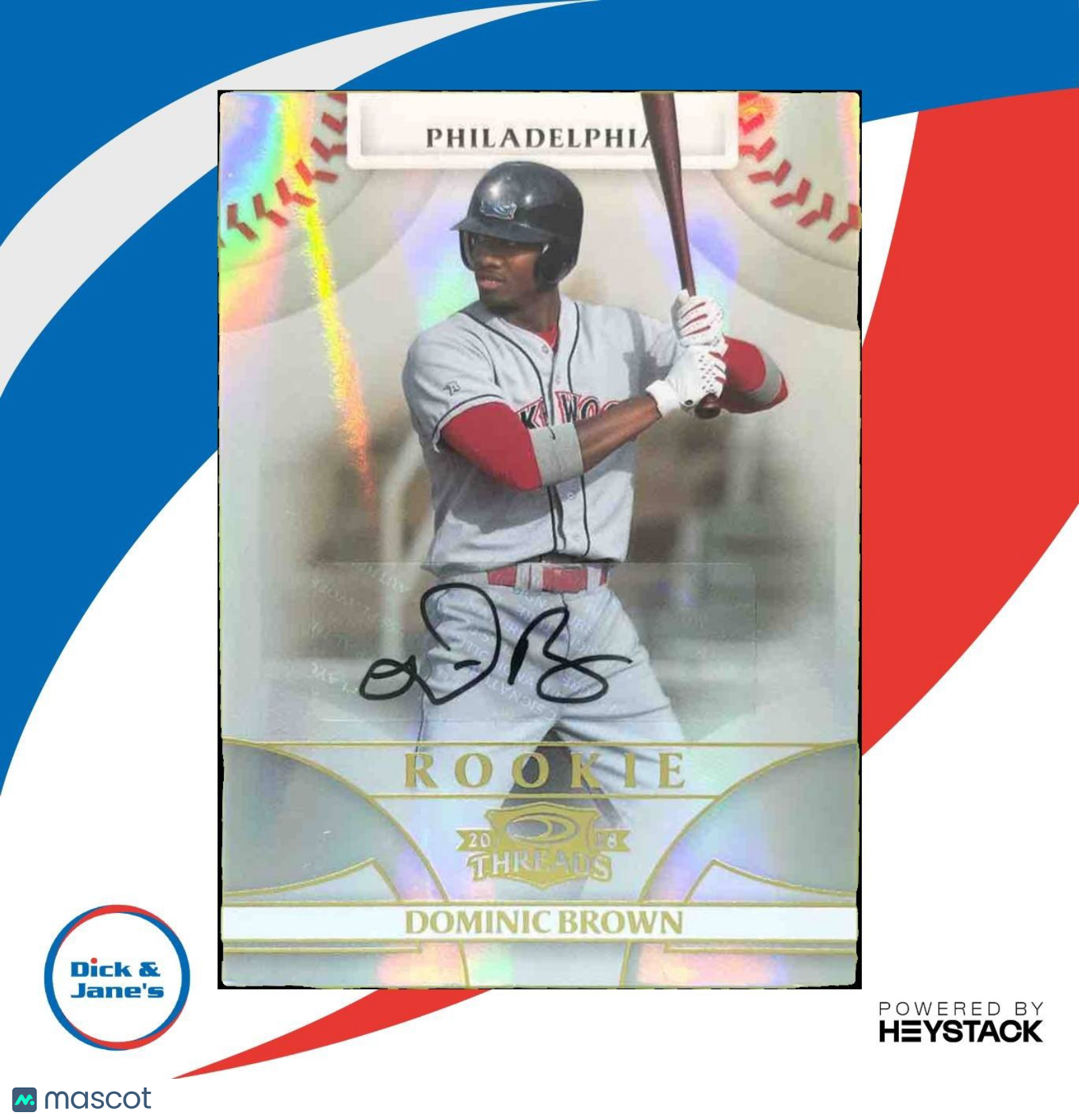 2008 Donruss Threads Dominic Brown Signatures /999 #135 Auto Phillies