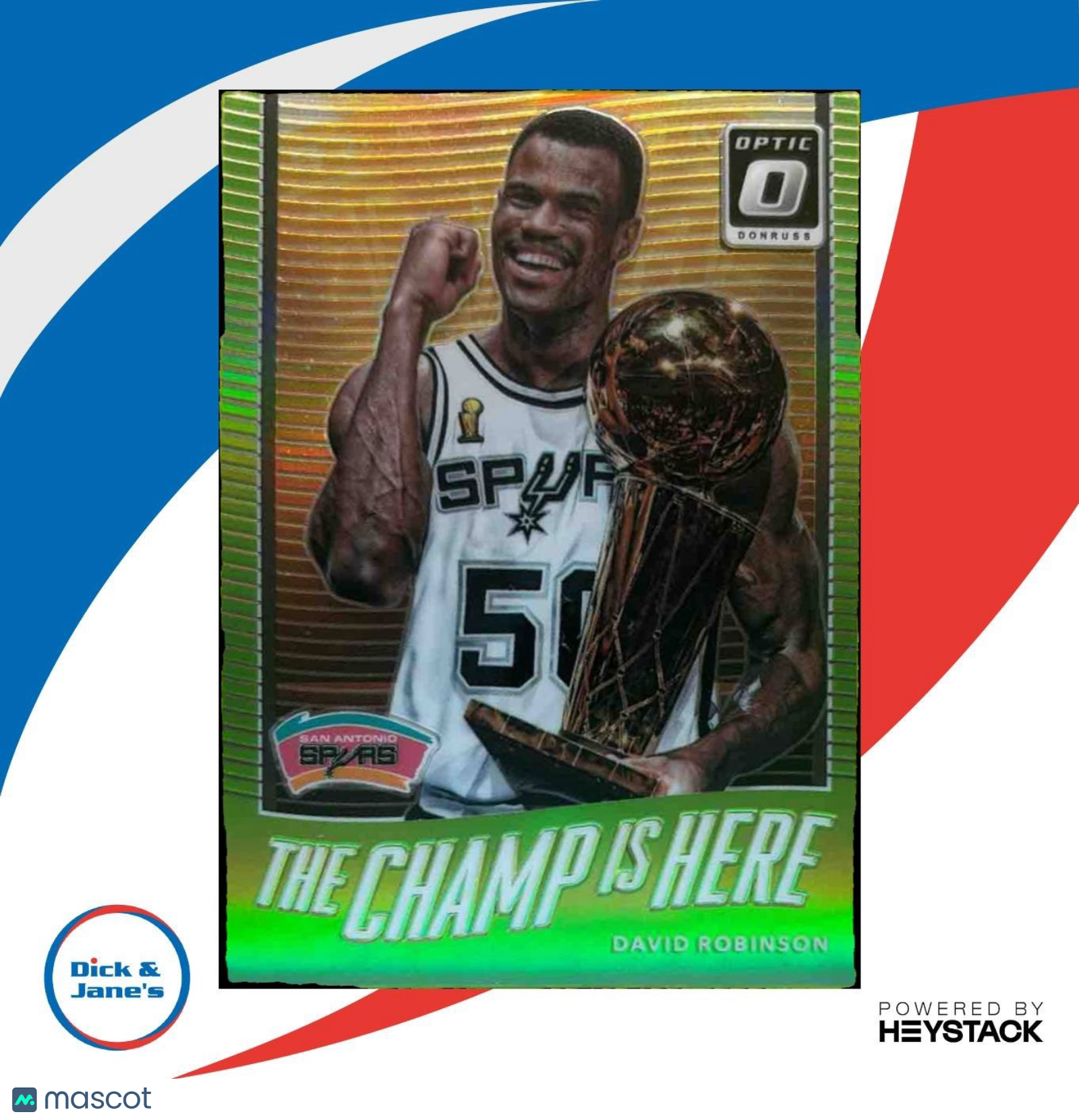 2017-18 Donruss Optic David Robinson The Champ is Here Lime Green /175 Spurs
