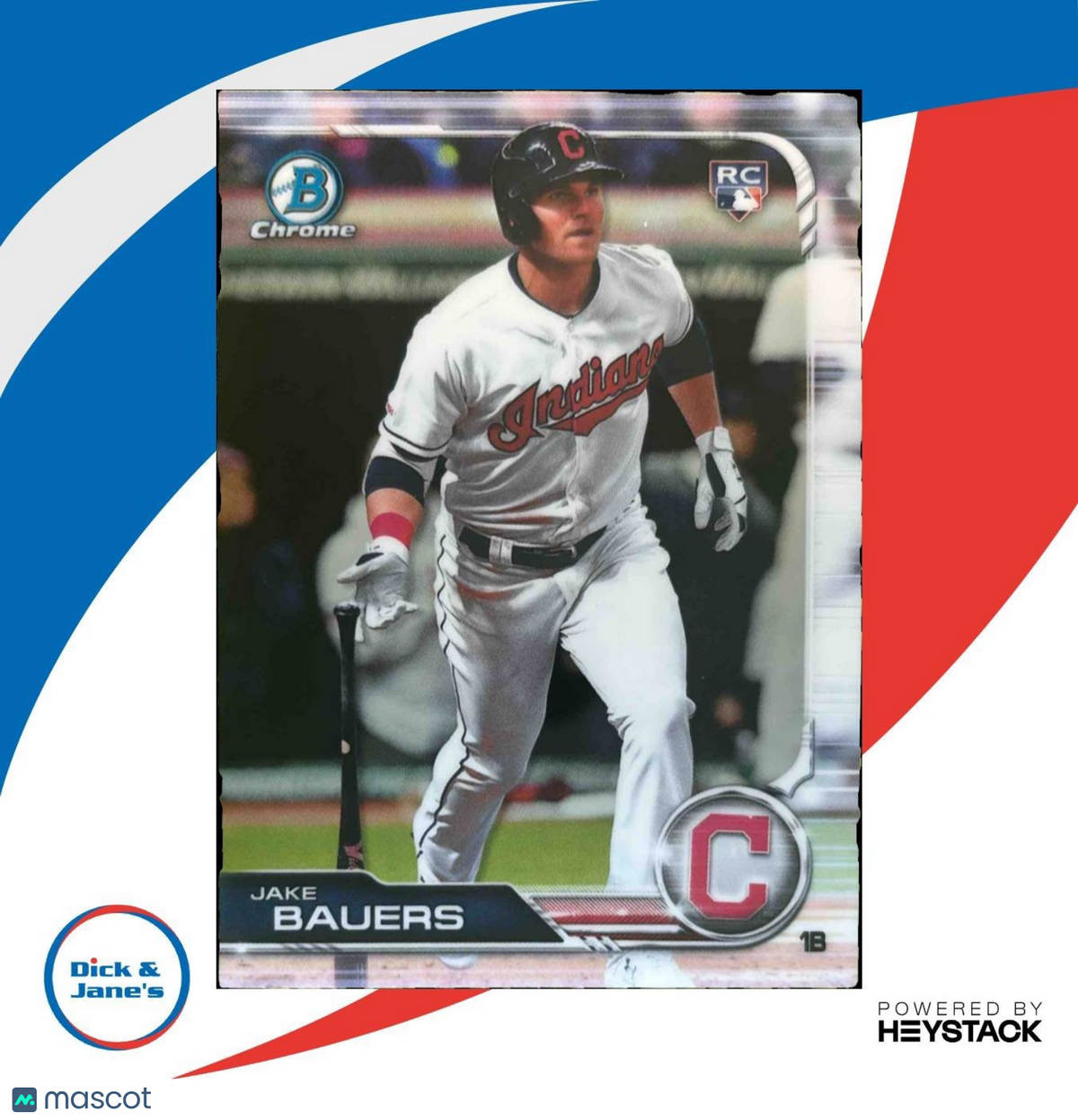 2019 Bowman Chrome Jake Bauers #3 RC Cleveland Indians