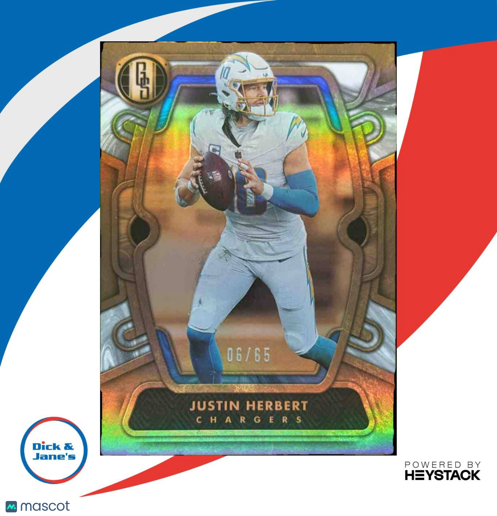 2024 Panini Gold Standard Justin Herbert White 6/65 #54 Los Angeles Chargers