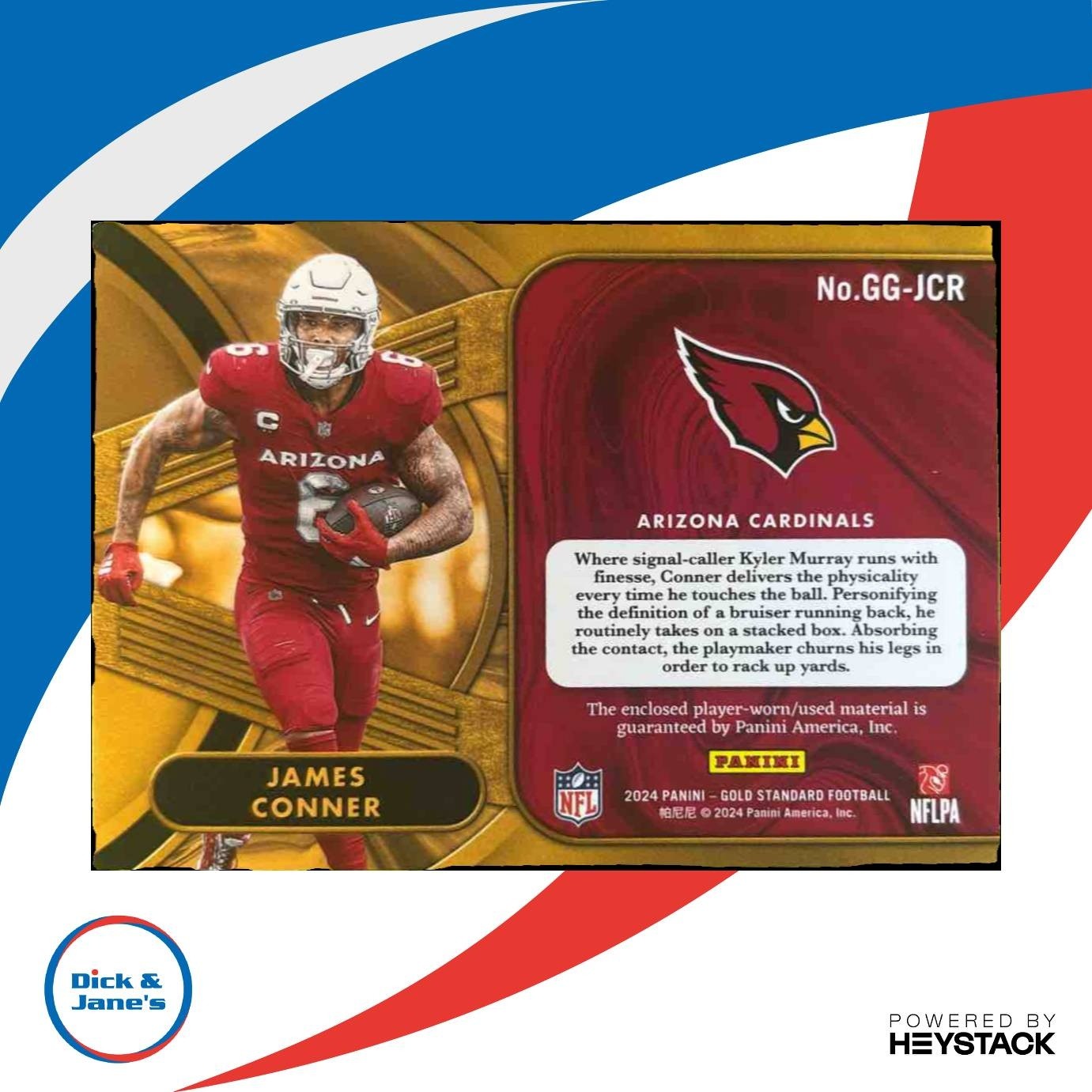 2024 Panini Gold Standard James Conner Gear Rose 1/24 MEM Arizona Cardinals