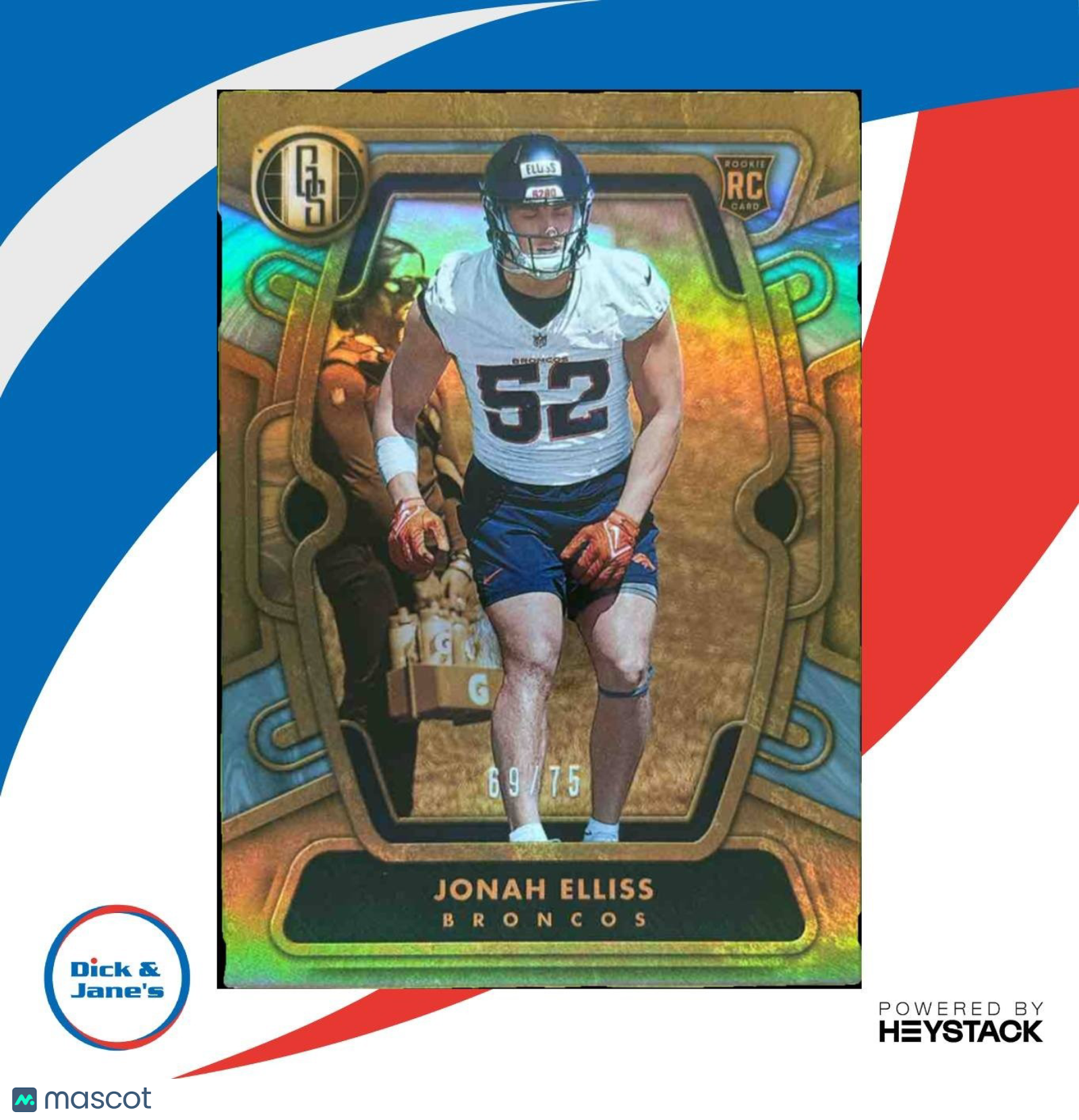 2024 Panini Gold Standard Jonah Elliss Platinum 69/75 #191 RC Denver Broncos