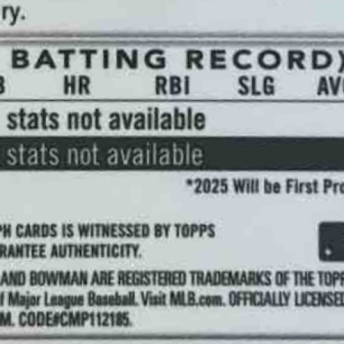 2025 Bowman Chrome Teilon Serrano Auto Blue RayWave /150 1st Prospect Twins