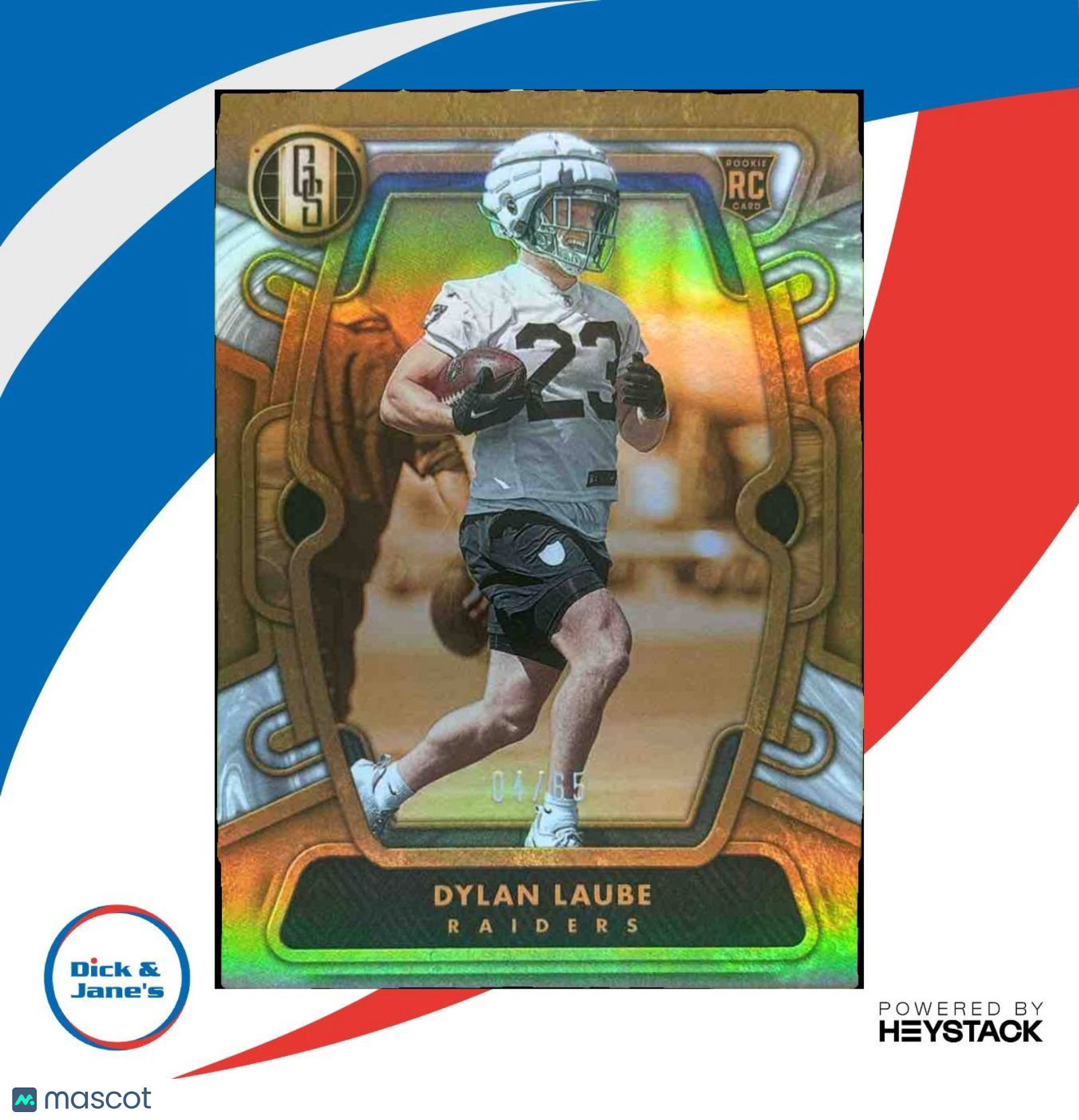 2024 Panini Gold Standard Dylan Laube White 4/65 #183 RC Las Vegas Raiders