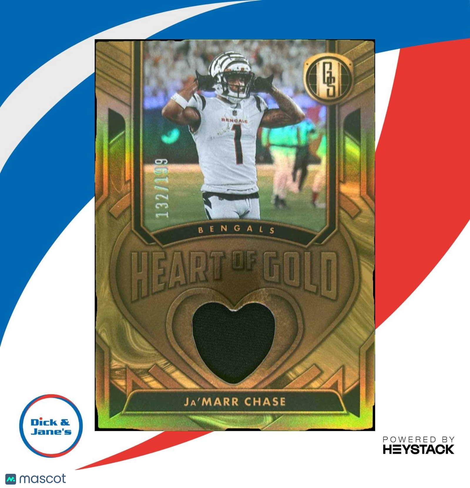 2024 Panini Gold Standard Ja'Marr Chase Heart of Gold Patch /199 MEM Bengals