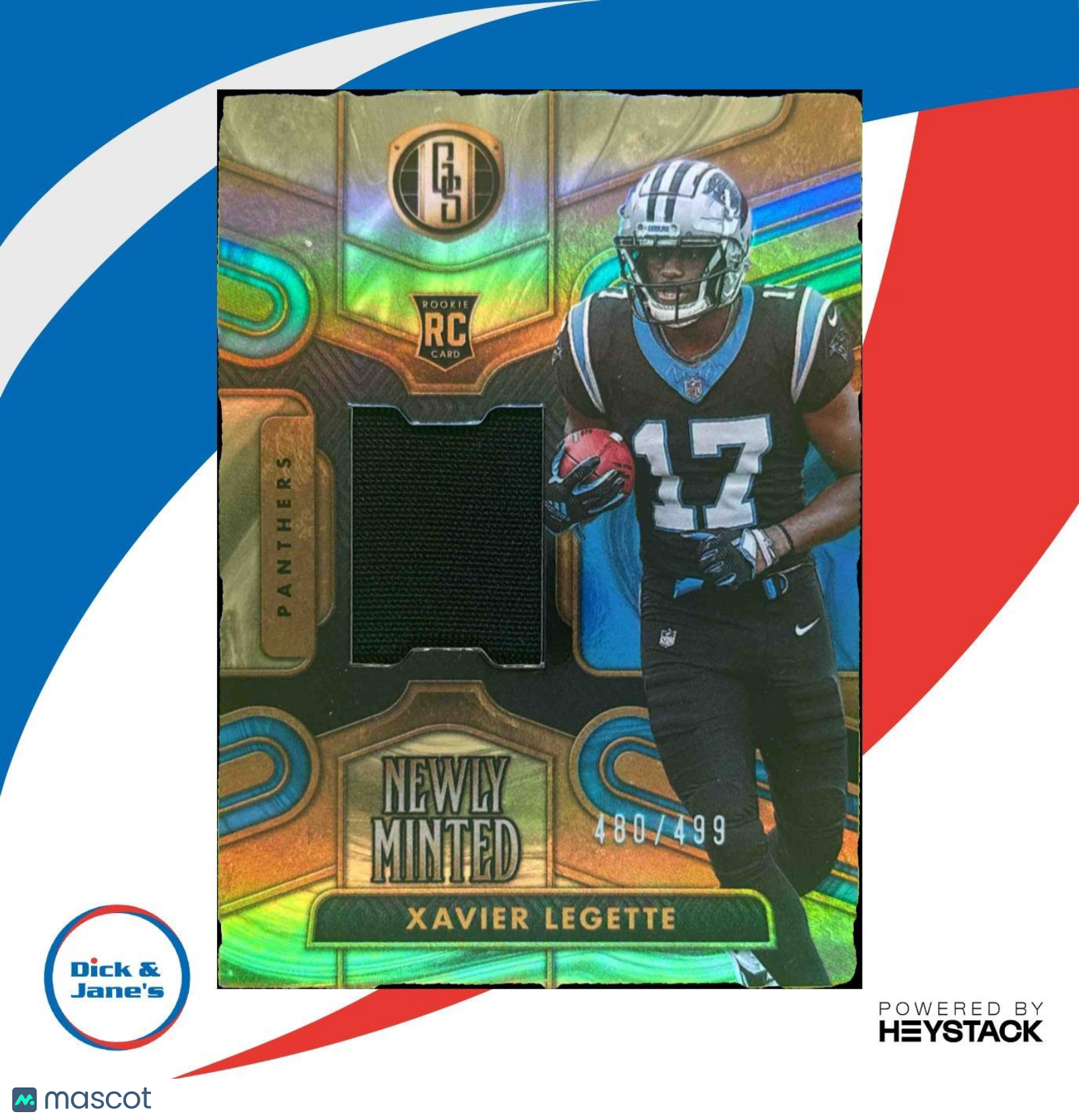 2024 Panini Gold Standard Xavier Legette Newly Minted Patch /499 MEM RC Panthers
