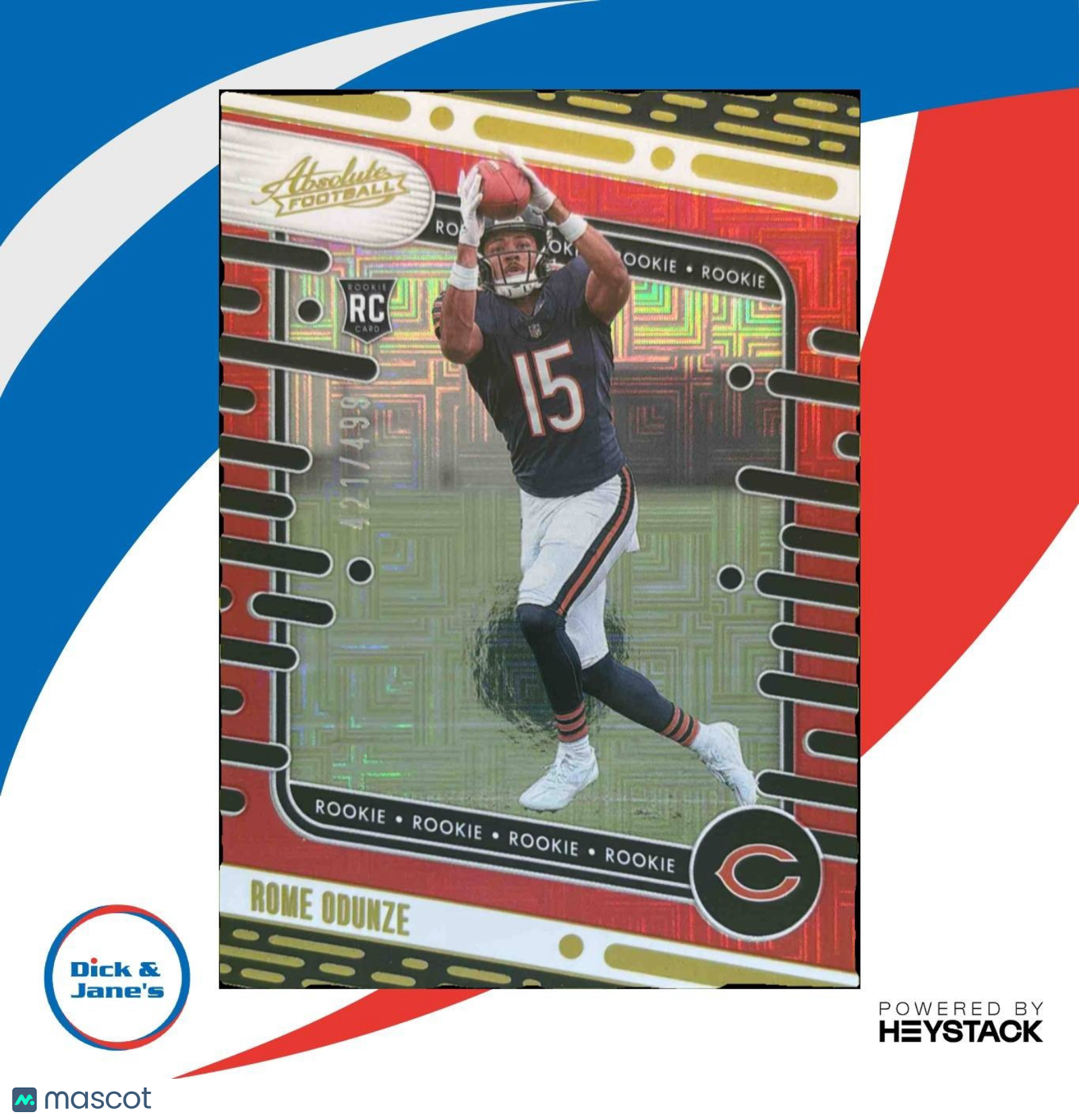 2024 Panini Absolute Rome Odunze Rookies Red Squares /499 #109 RC Chicago Bears