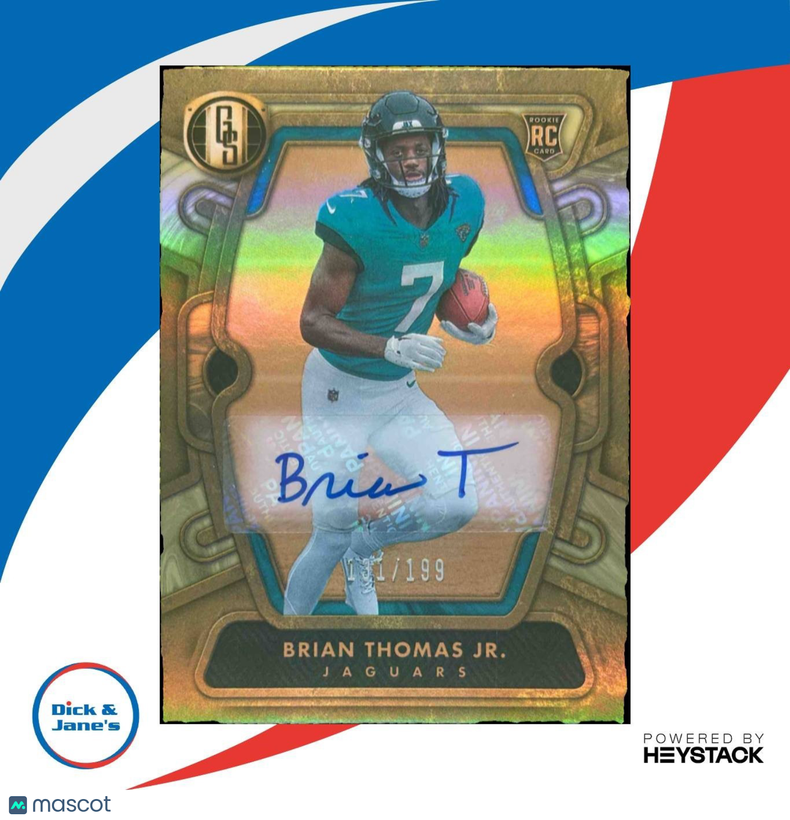 2024 Panini Gold Standard Brian Thomas Jr Auto /199 #120 RC Jacksonville Jaguars