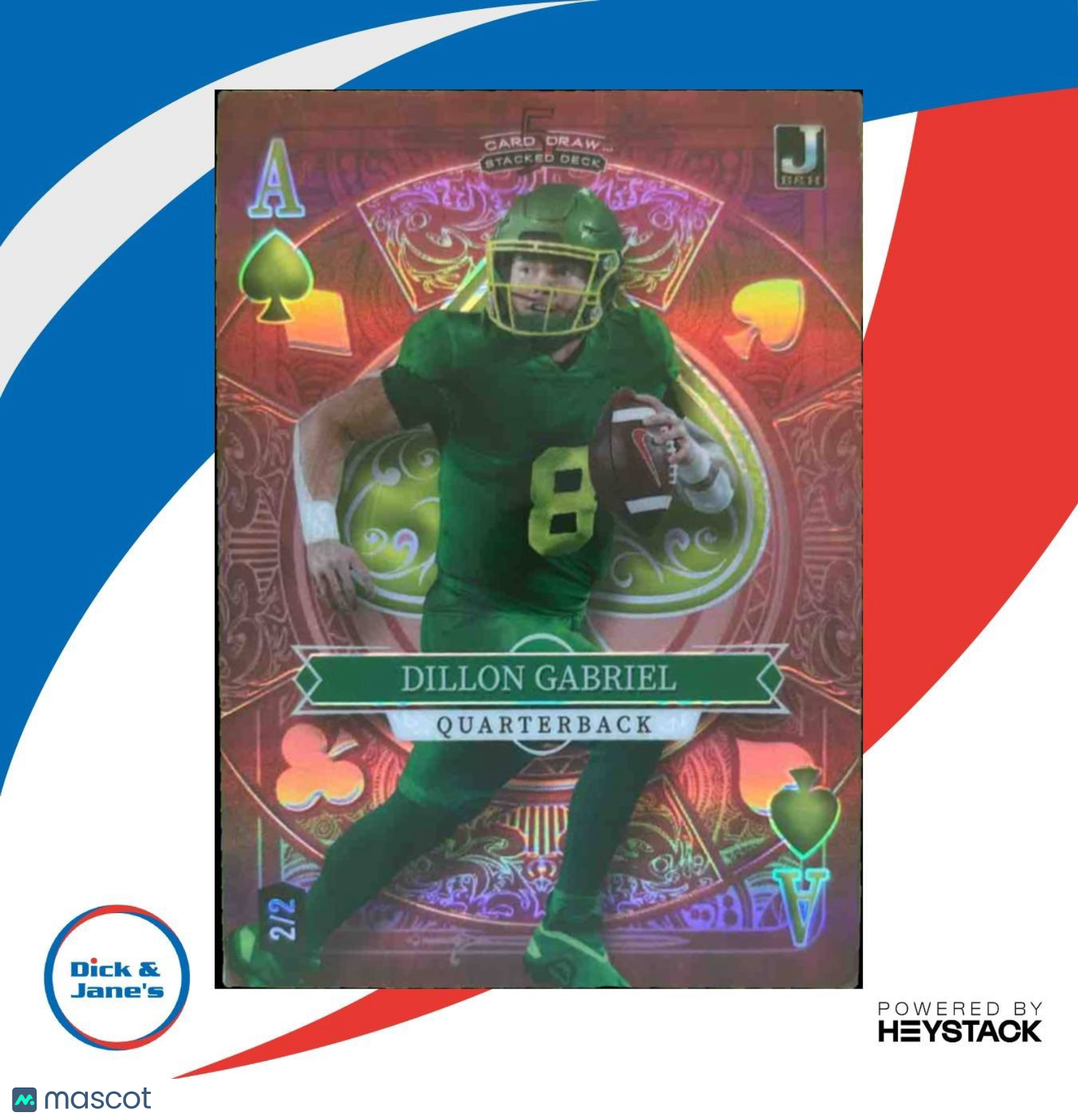 2023 Wild Card 5 Stacked Deck Promos Dillon Gabriel Ace of Spades /2 Ducks
