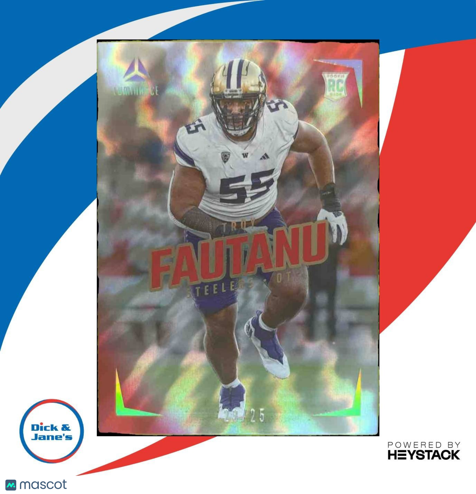 2024 Panini Luminance Troy Fautanu Red /25 #116 RC Pittsburgh Steelers