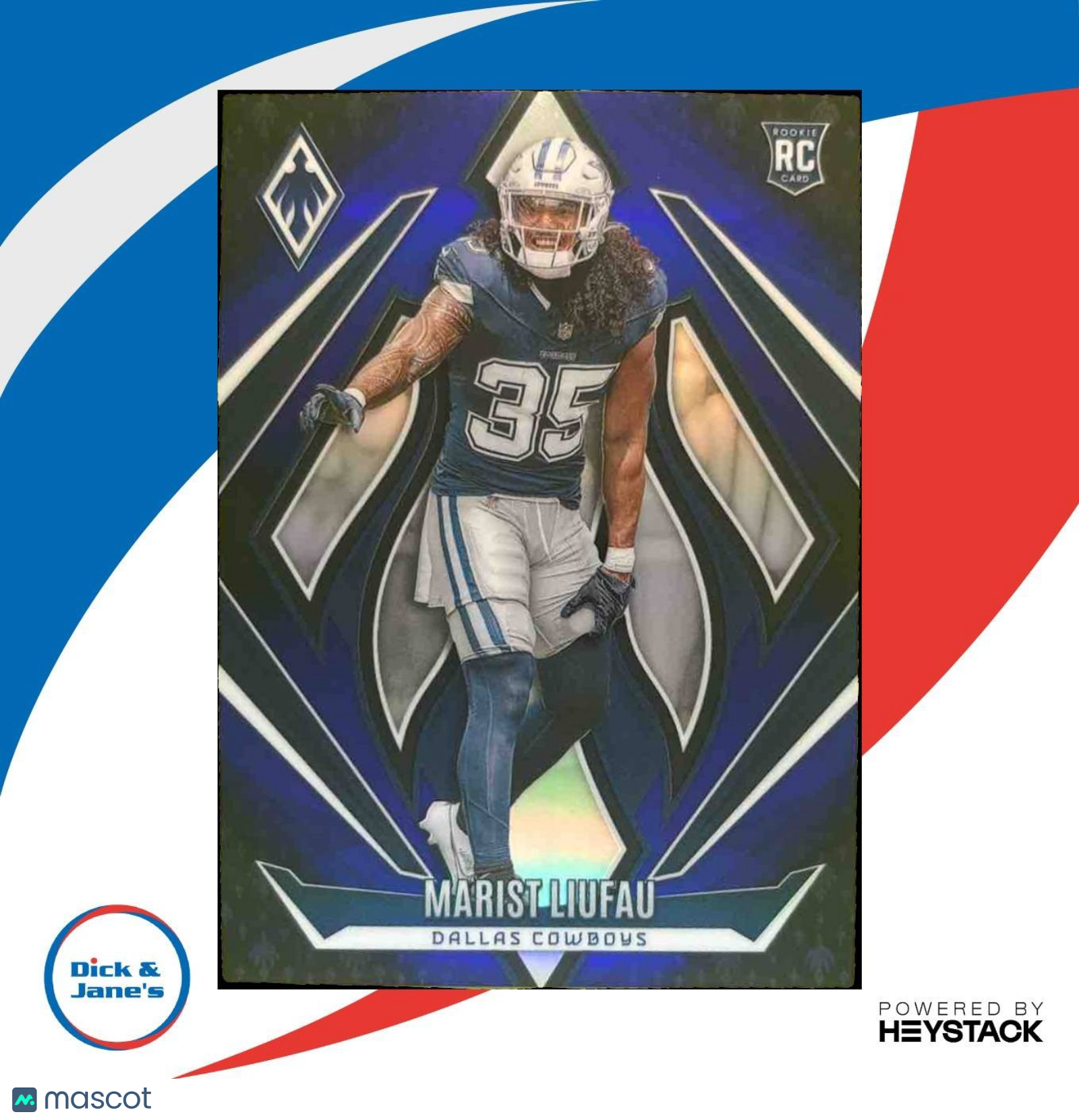 2024 Panini Phoenix Marist Liufau Blue Fade 128/249 #223 RC Dallas Cowboys
