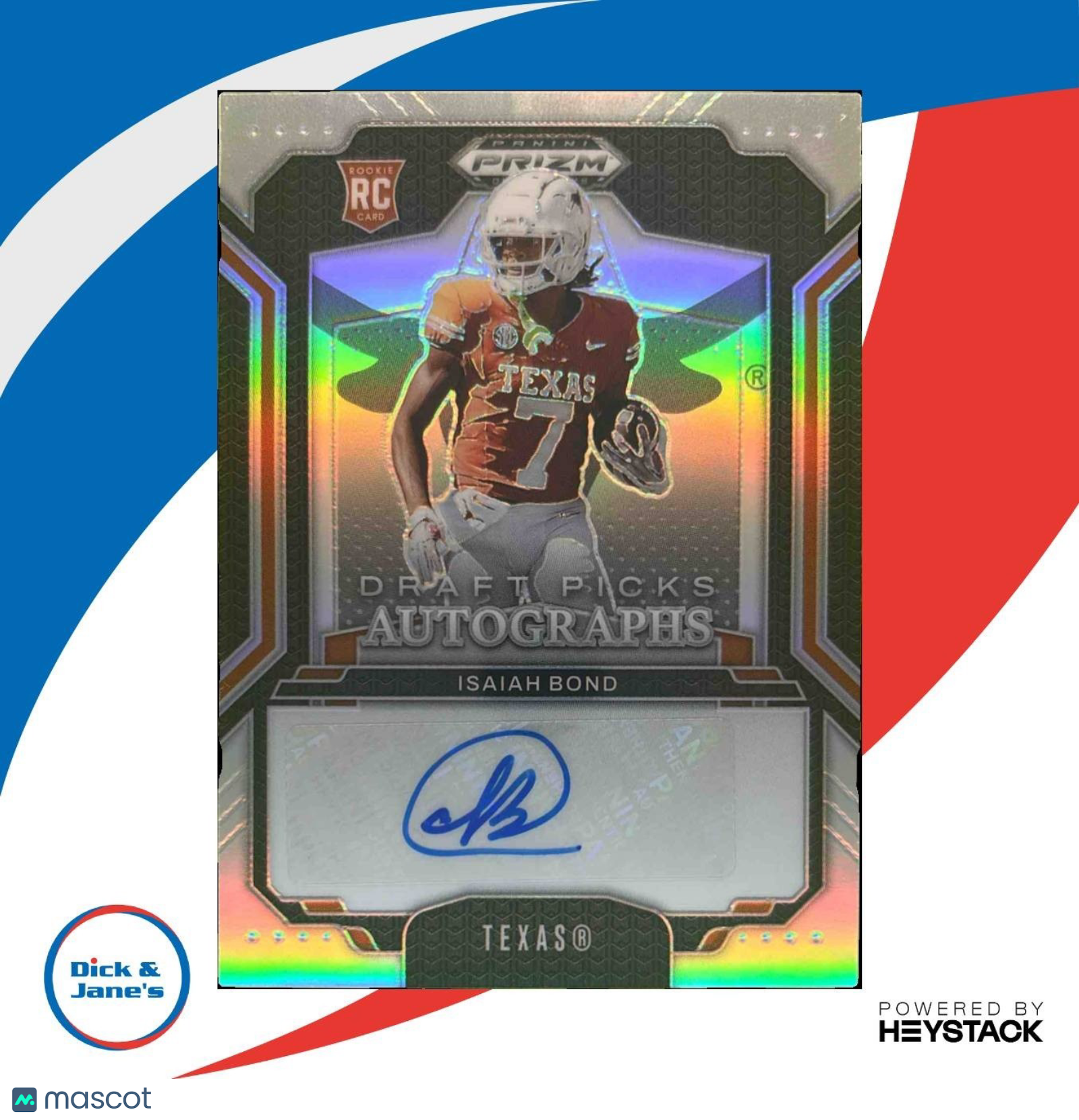 2025 Panini Prizm Draft Picks Isaiah Bond Auto Silver #13 Texas Longhorns