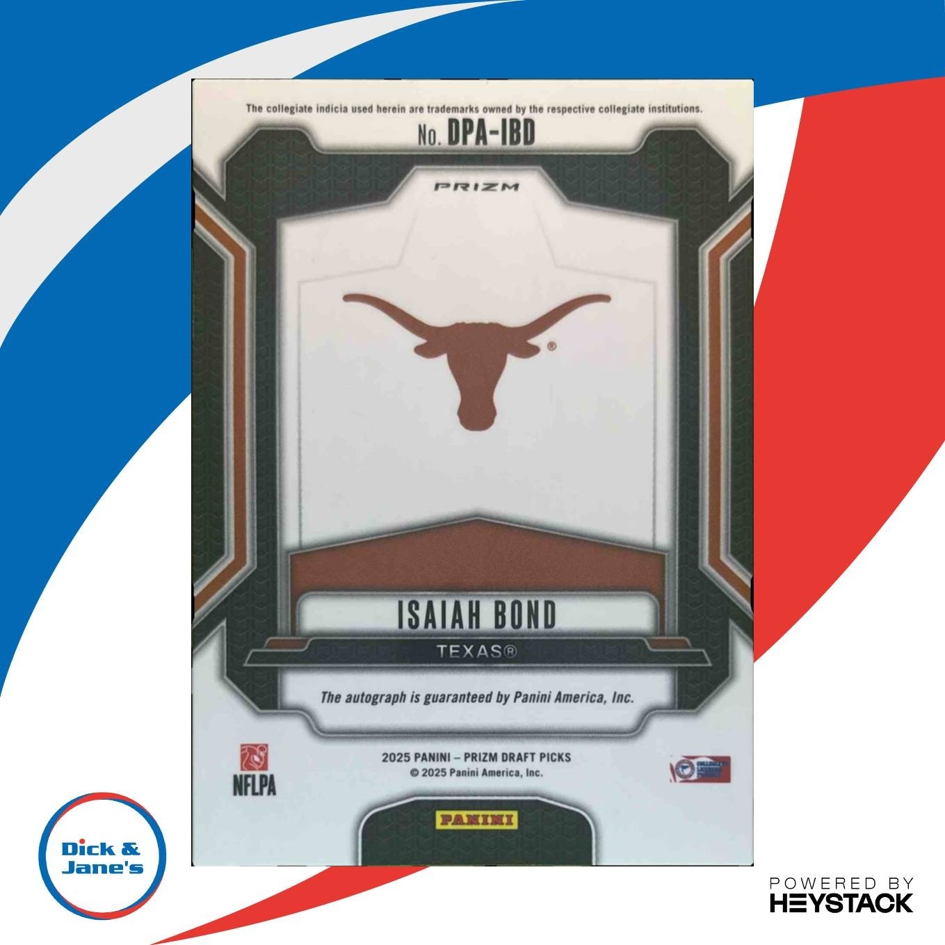 2025 Panini Prizm Draft Picks Isaiah Bond Auto Silver #13 Texas Longhorns