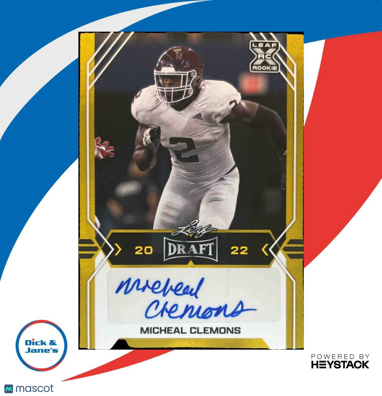 2022 Leaf Draft Micheal Clemons Auto Gold #BA-MC1 Texas A&M Aggies