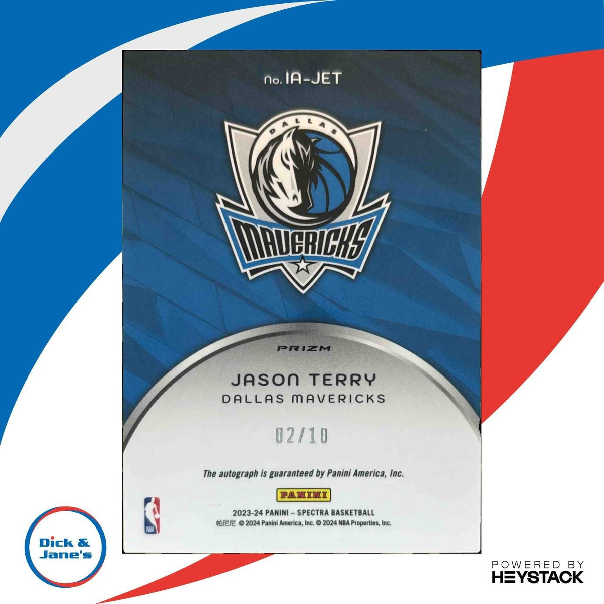 2023-24 Panini Spectra Jason Terry Icons Auto 1/10 Dallas Mavericks
