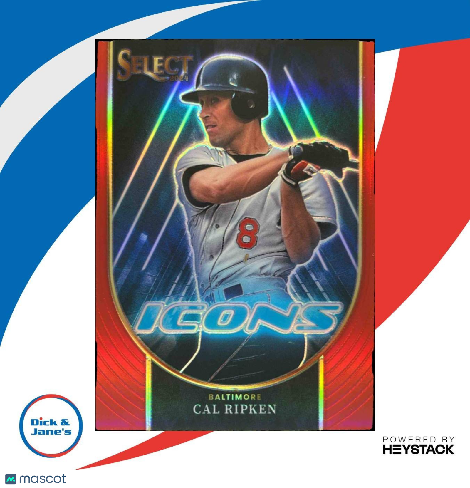 2024 Panini Select Cal Ripken Icons Red Prizms 42/99 #10 Baltimore Orioles