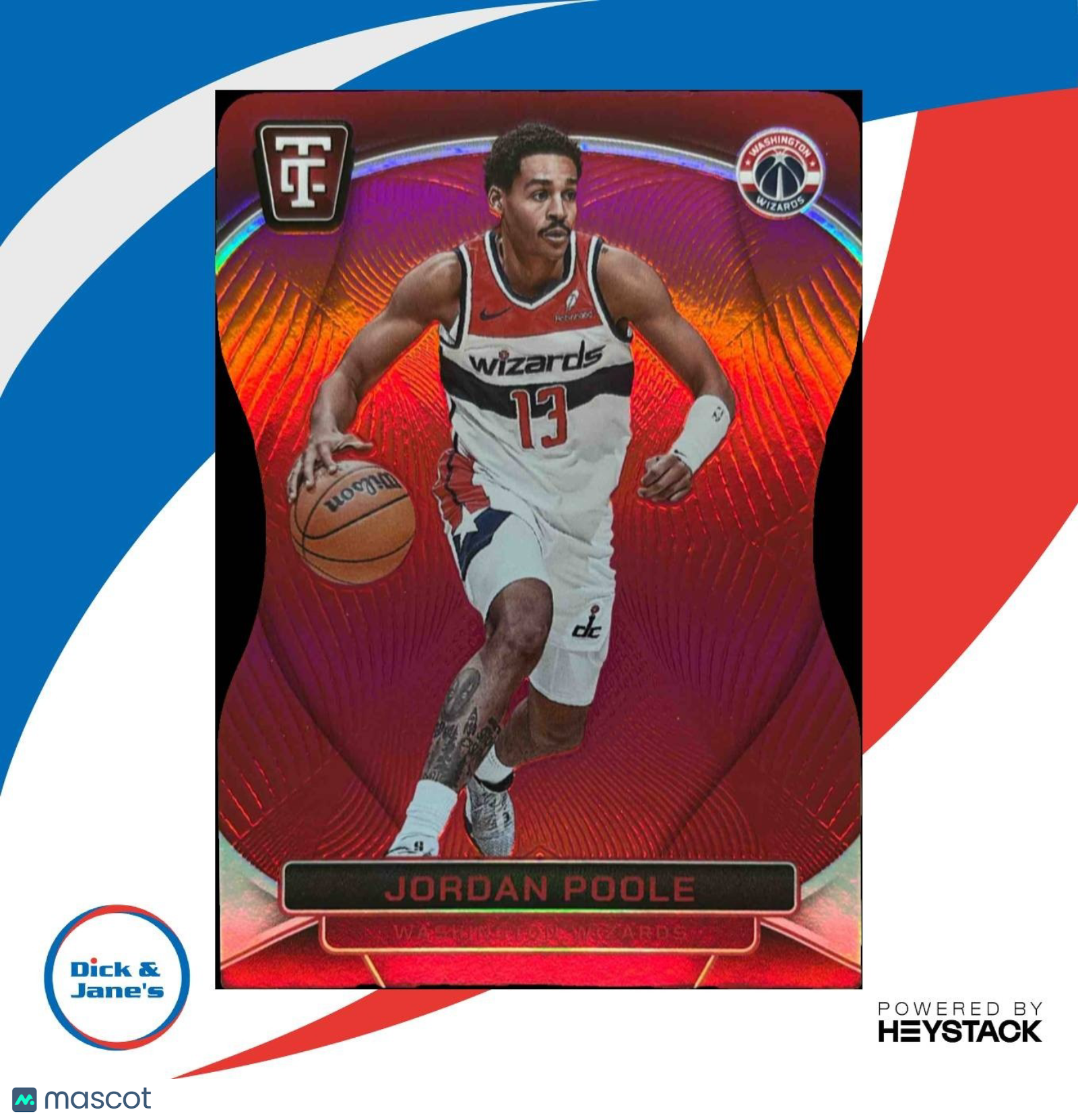 2024-25 Totally Certified Jordan Poole Red Die-Cut /125 #44 Washington Wizards
