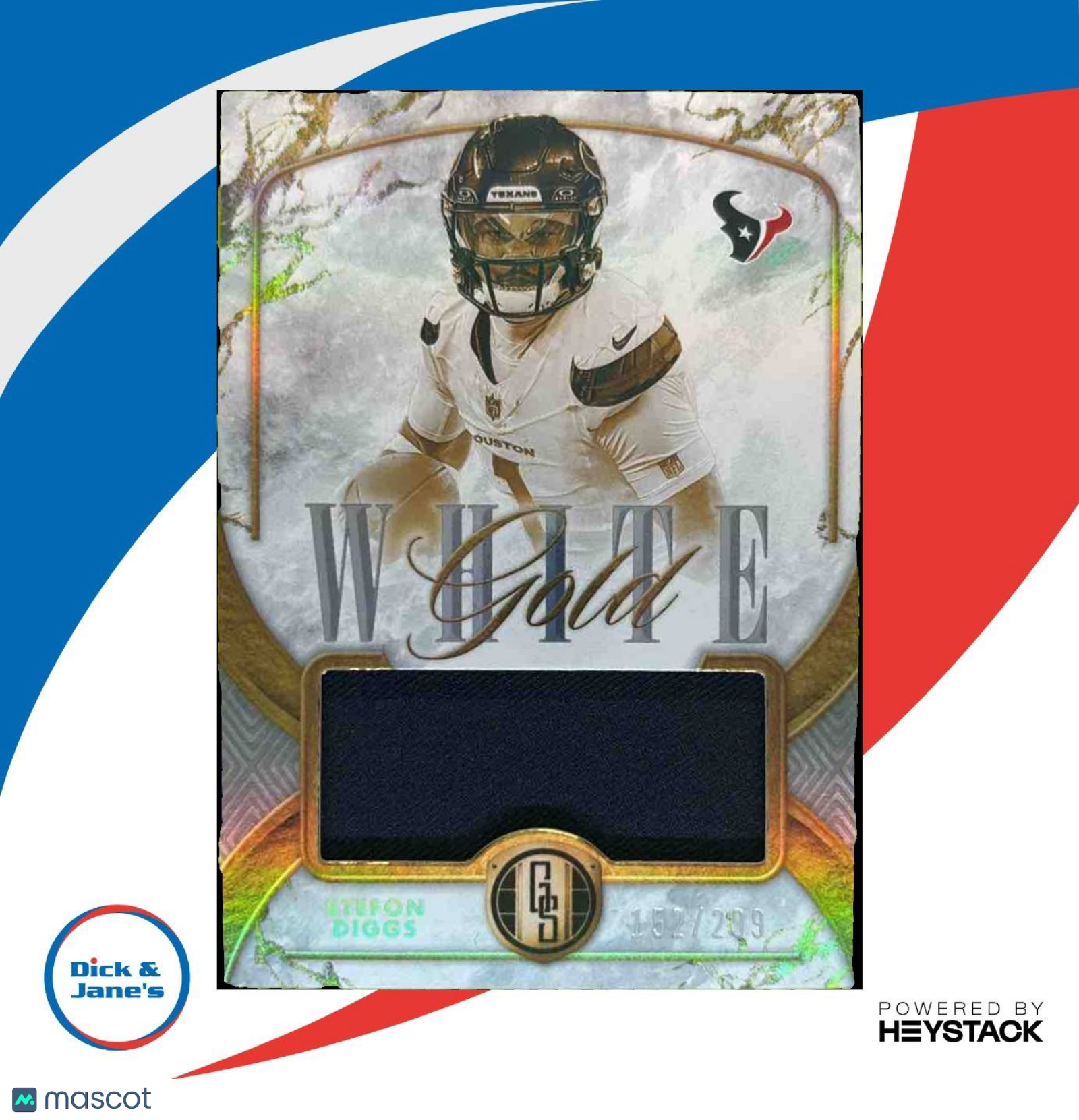 2024 Panini Gold Standard Stefon Diggs White Gold Patch /299 MEM Houston Texans
