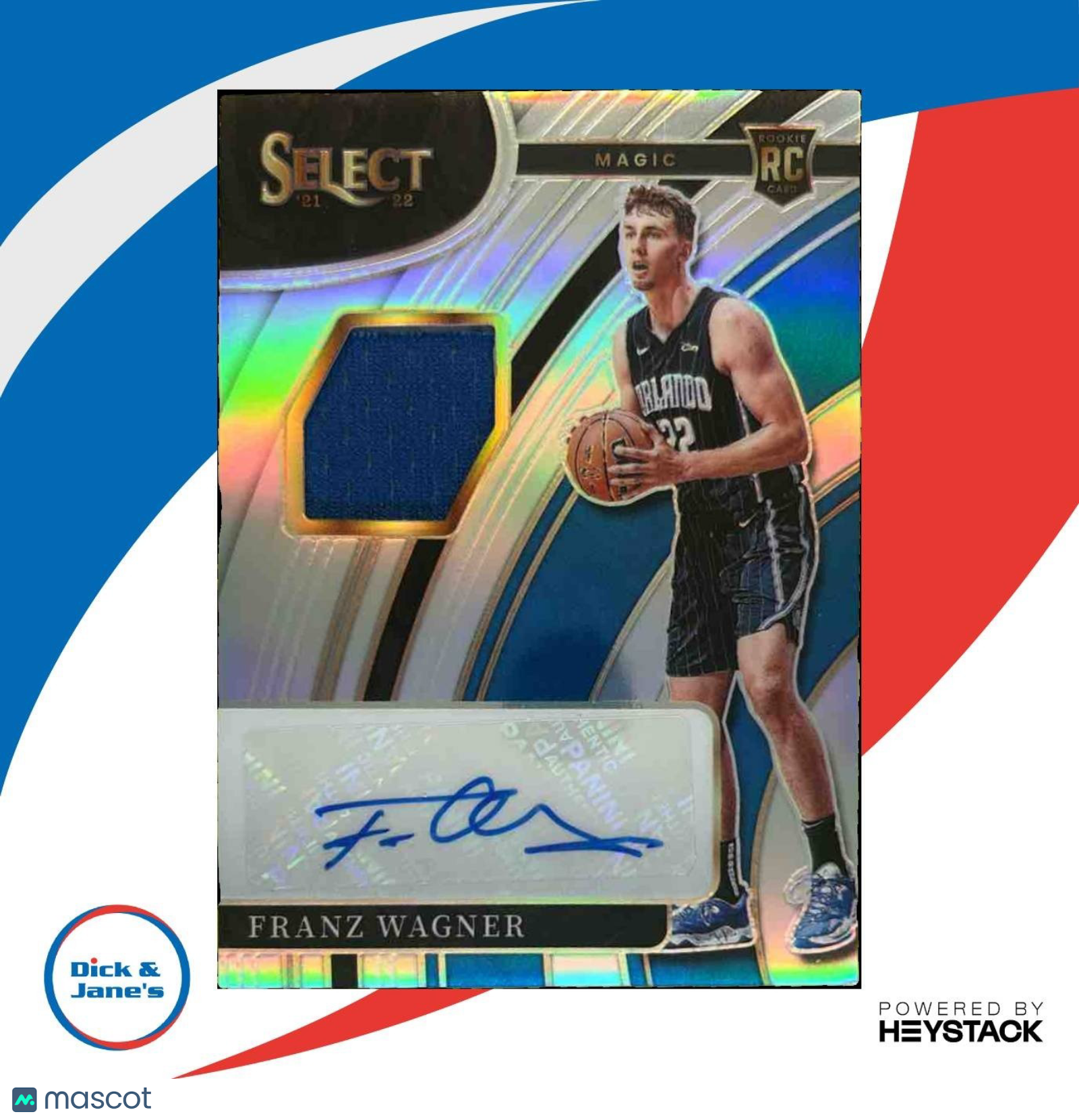 2021-22 Panini Select Franz Wagner Rookie Jersey Auto 61/199 RC Orlando Magic