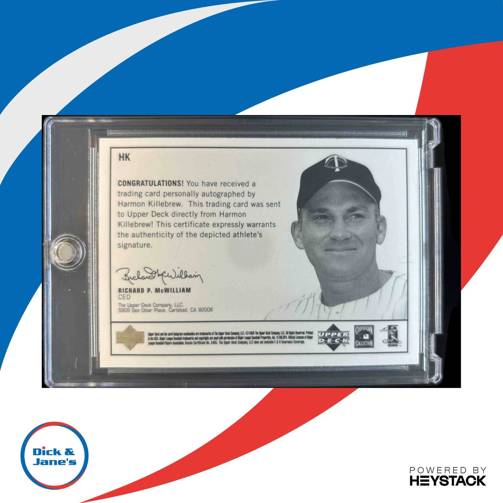 1999 Upper Deck Century Legends Harmon Killebrew Epic Signatures #HK Auto Twins