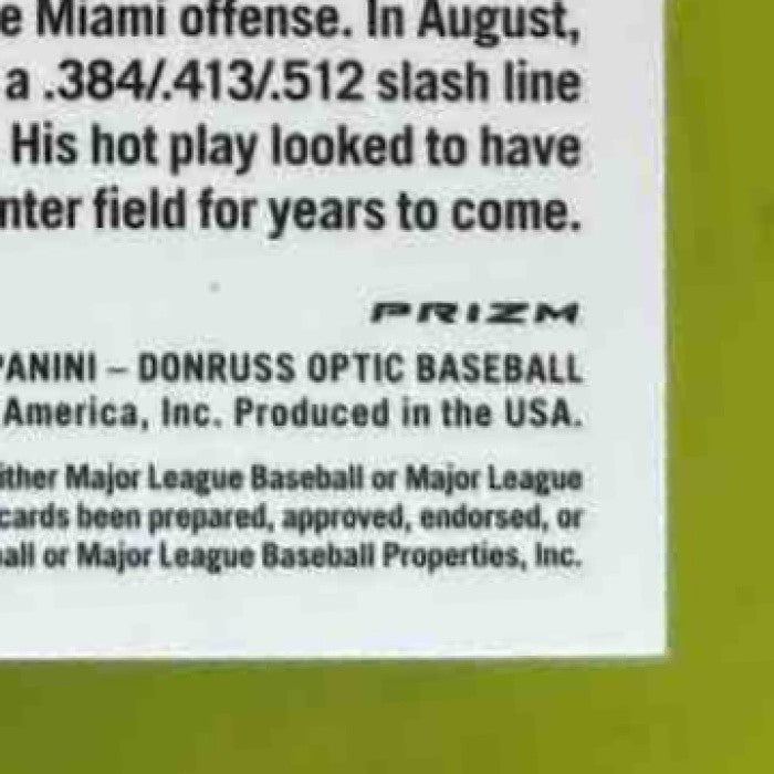 2022 Donruss Optic Bryan De La Cruz Red Auto /60 RC Miami Marlins