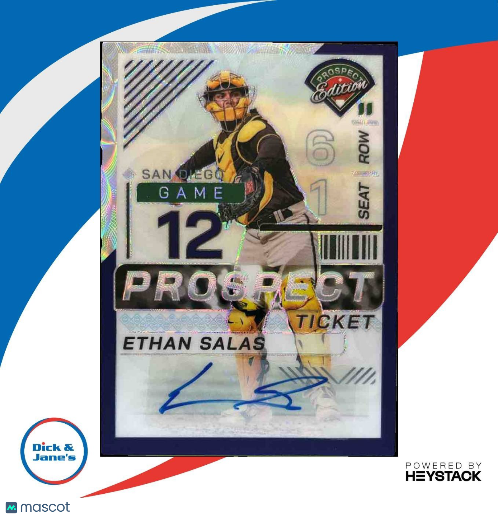 2024 Panini Prospect Edition Ethan Salas Ticket Signatures /49 #195 Auto Padres
