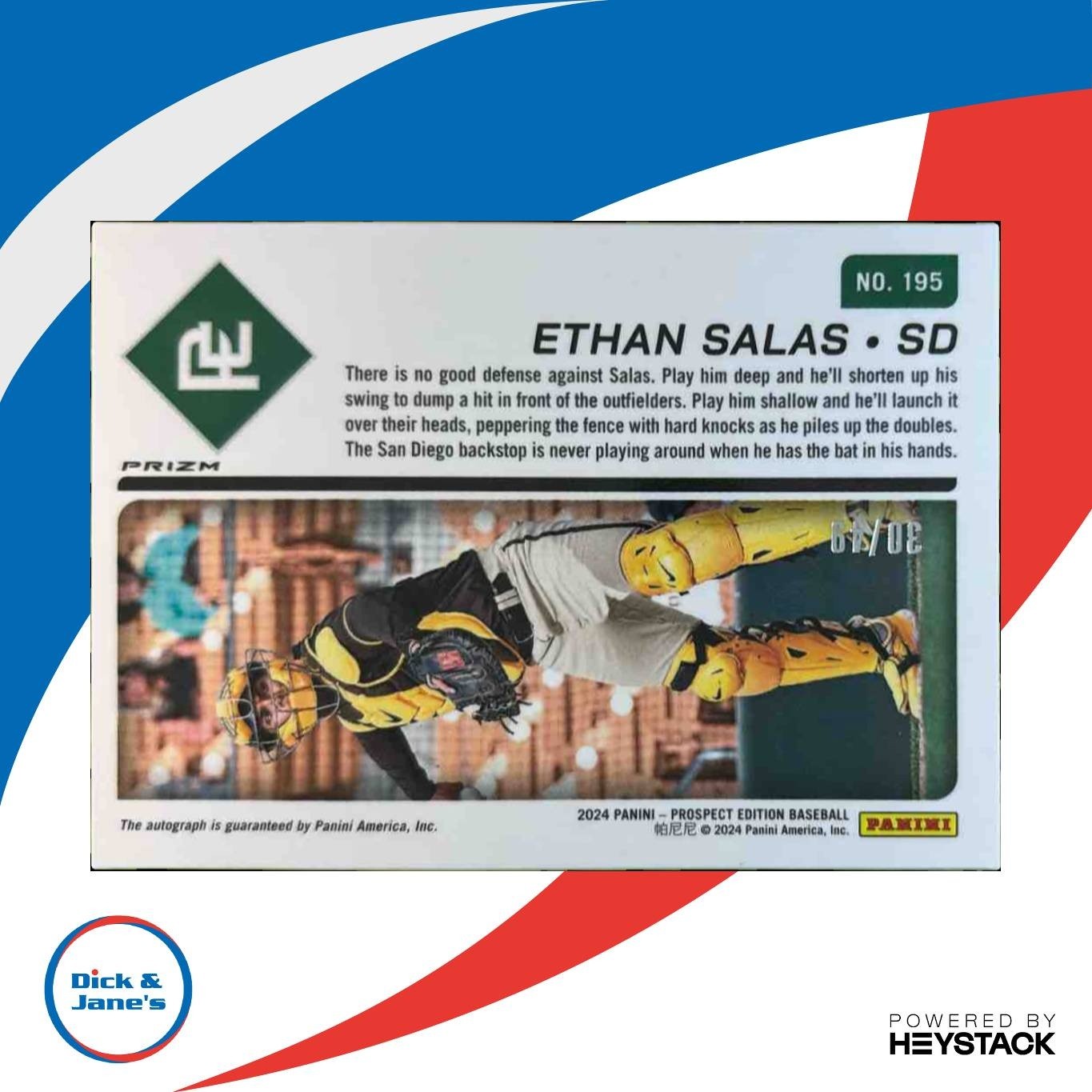 2024 Panini Prospect Edition Ethan Salas Ticket Signatures /49 #195 Auto Padres
