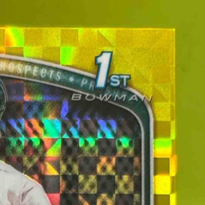 2025 Bowman Dylan Fien Chrome Yellow X-Fractor 63/75 1st Prospect Athletics